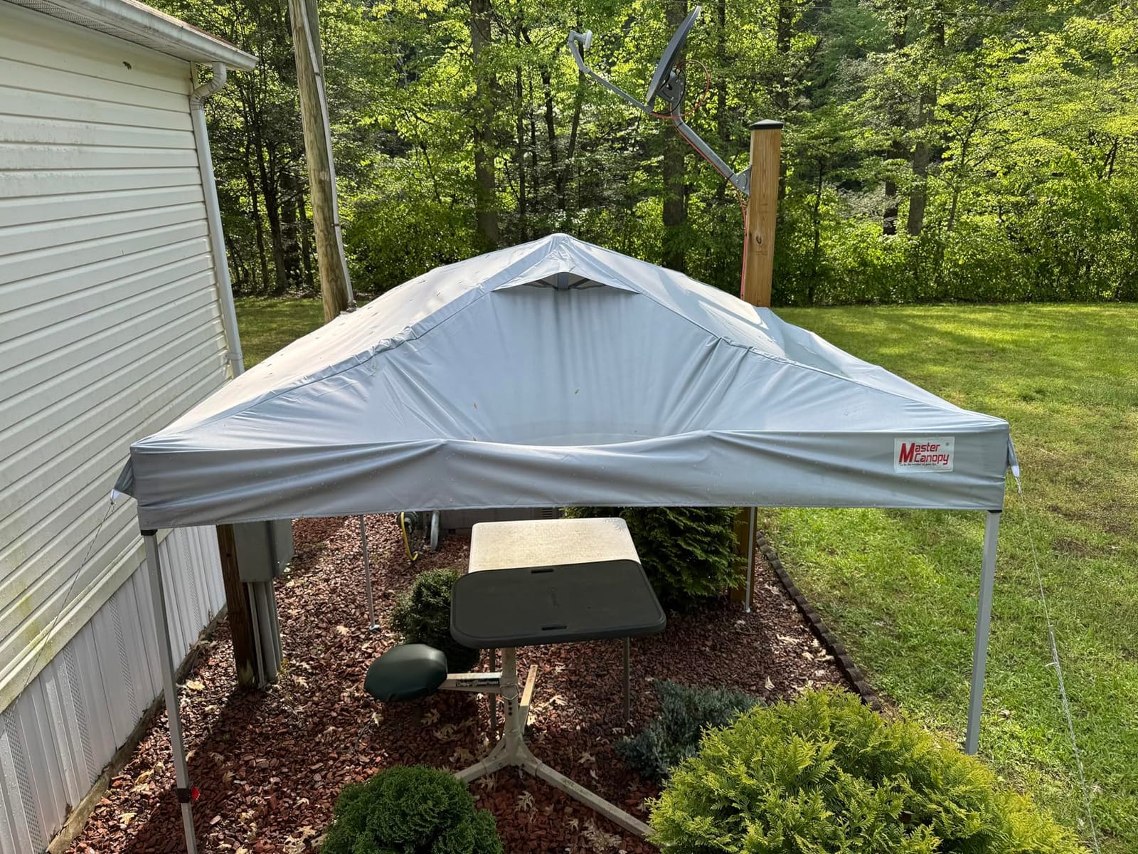 MASTERCANOPY 10x10 Durable Pop Up Canopy Tent with Roller Bag, White customer photo 1