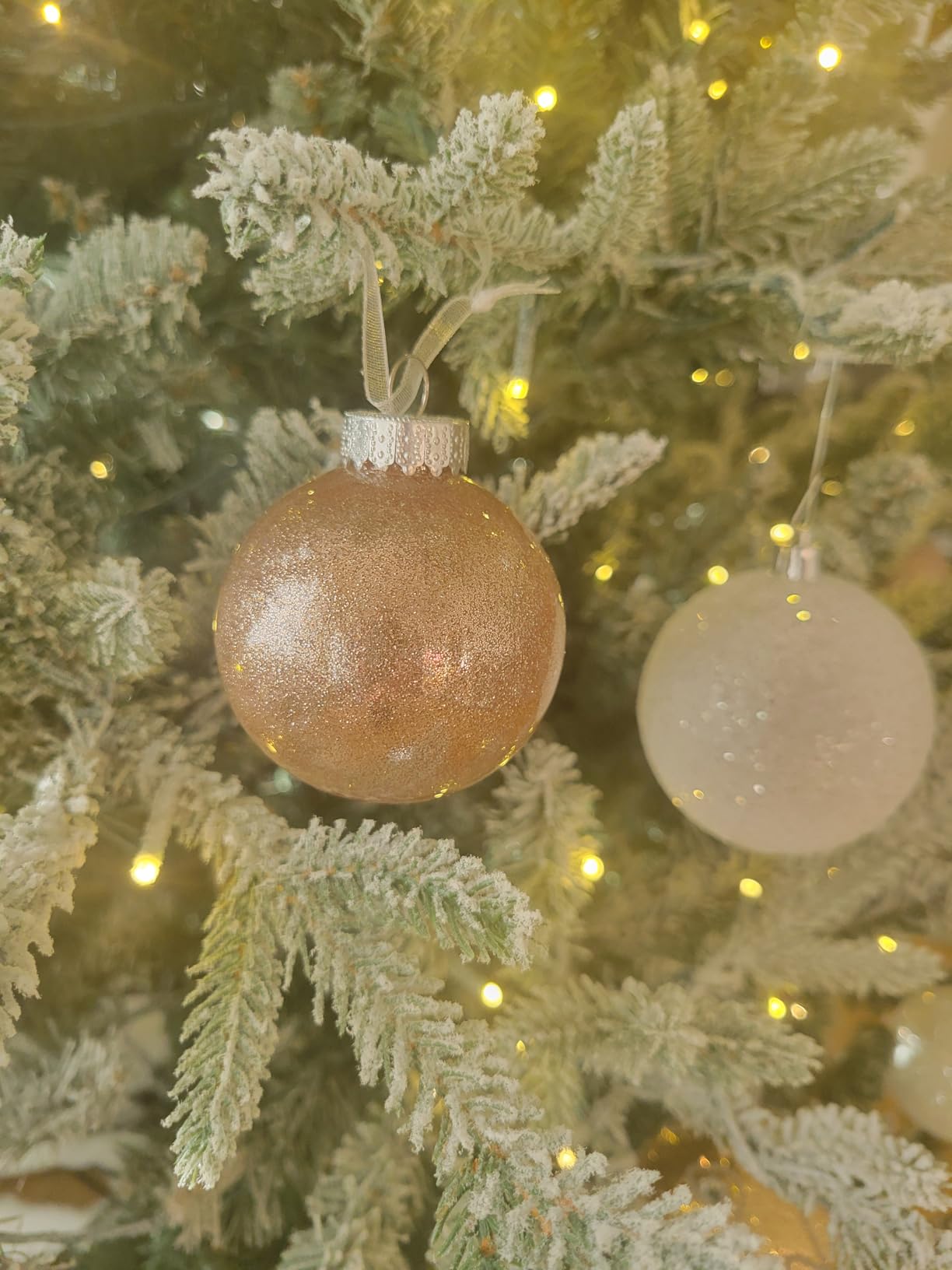 Sea Team 30-Pack Clear Christmas Ball Ornaments with Fillers, Champagne customer photo 2