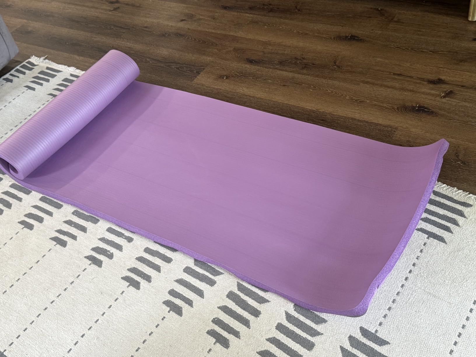 BalanceFrom All Purpose 1-Inch Extra Thick High Density Anti-Tear Exercise Yoga Mat with Carrying Strap, Multiple Colors customer photo 2