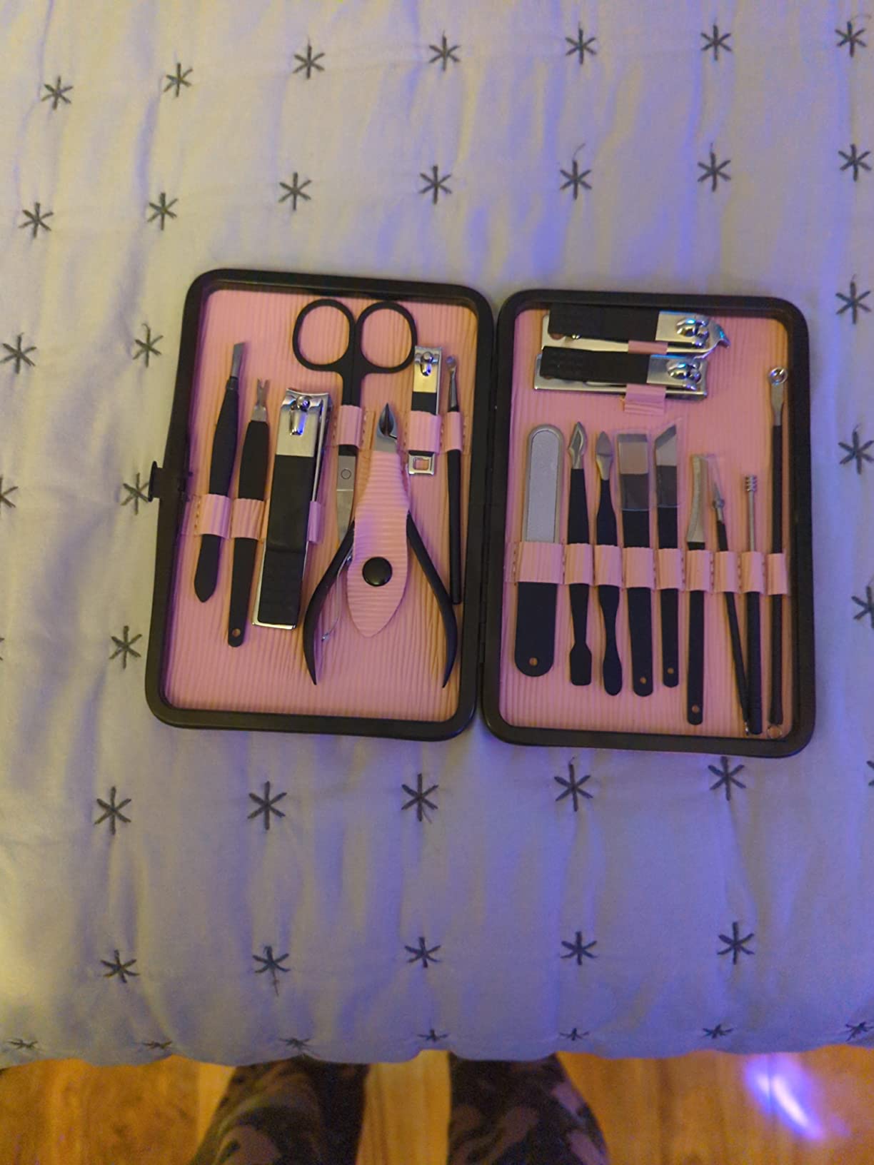 Manicure Set Professional Nail Clippers Kit Pedicure Care Tools- Stainless Steel Women Grooming Kit 18Pcs for Travel or Home (Pink) customer photo 2