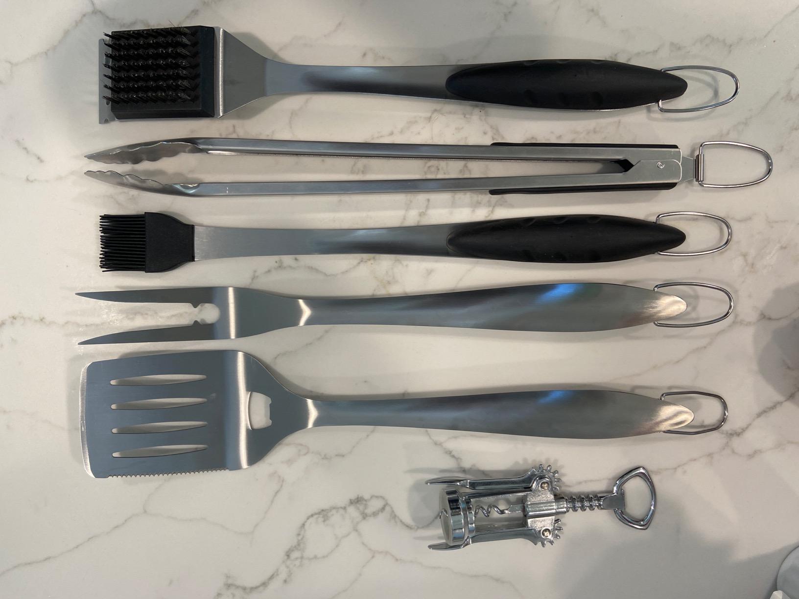 ROMANTICIST 4pcs Heavy Duty Grill Accessories for Top Chef - Professional Grill Tool Set & Basic BBQ Tools for Backyard Restaurant Outdoor Kitchen - Deluxe Grill Gift for Dad on Father’s Day Christmas customer photo 2