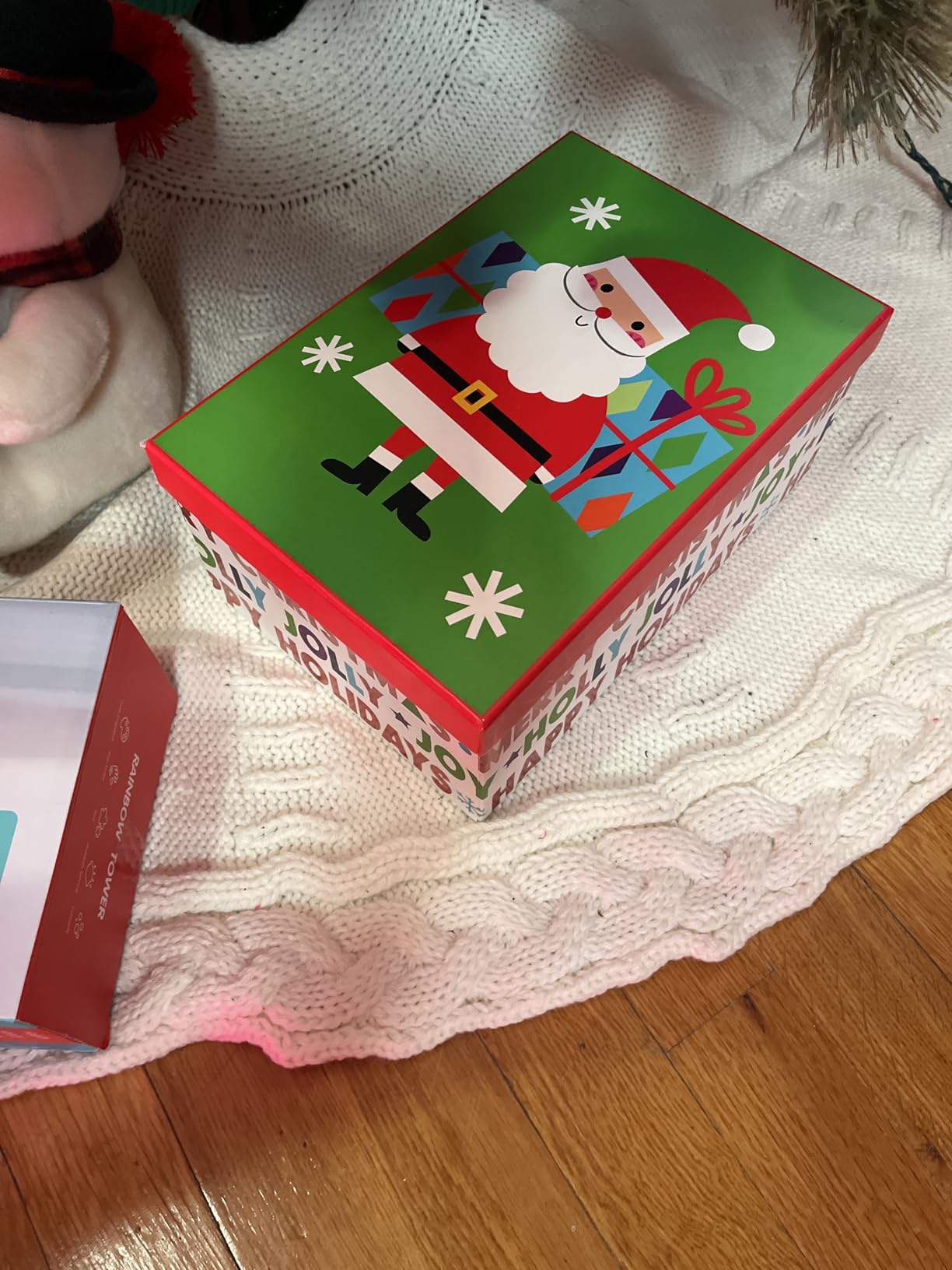 Knit Christmas Tree Skirts, Neutral Tree Skirt, Cozy Christmas Decorations customer photo 2