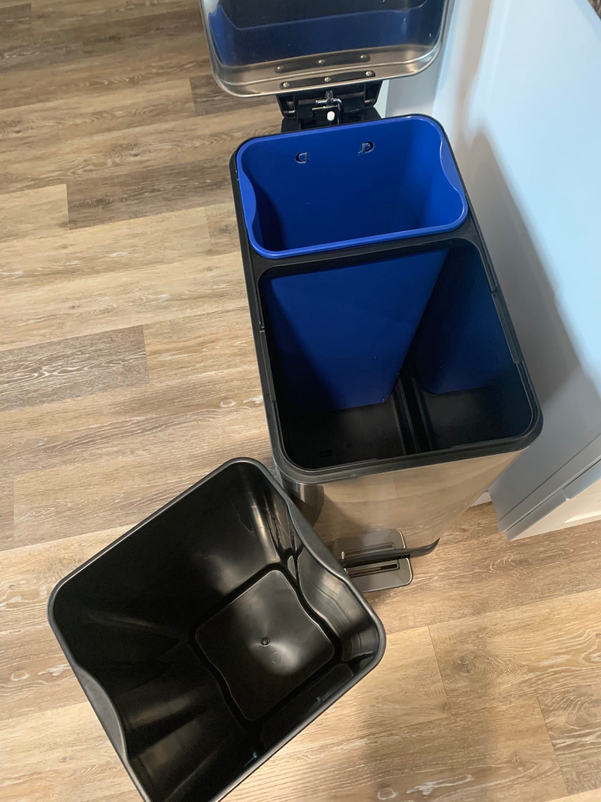 Home Zone Living 13 Gallon Kitchen Trash Can with Dual Compartments customer photo 2