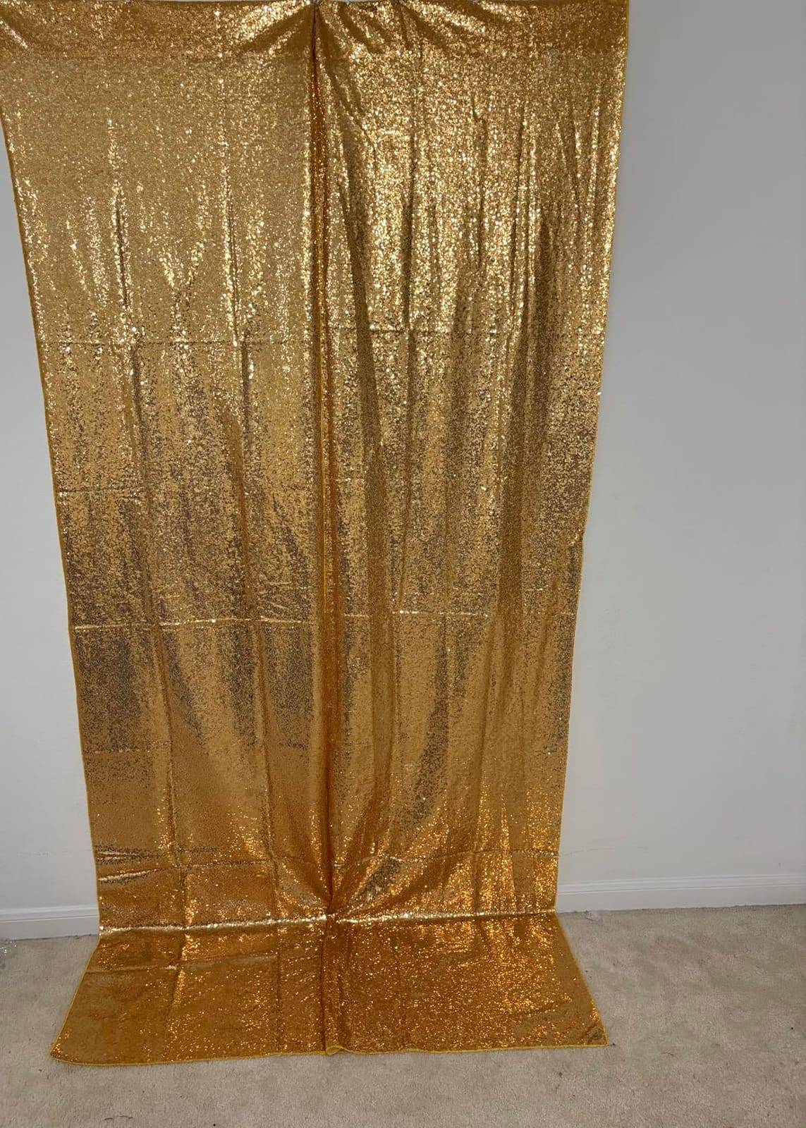 Gold Sequin Backdrop Curtain Panels Stage 2 Pieces 2FTx8FT Sheer Gold Curtains Backdrop Photo Backdrop Curtains for Wedding Birthday Party Background Drapes Christmas Decorations customer photo 1