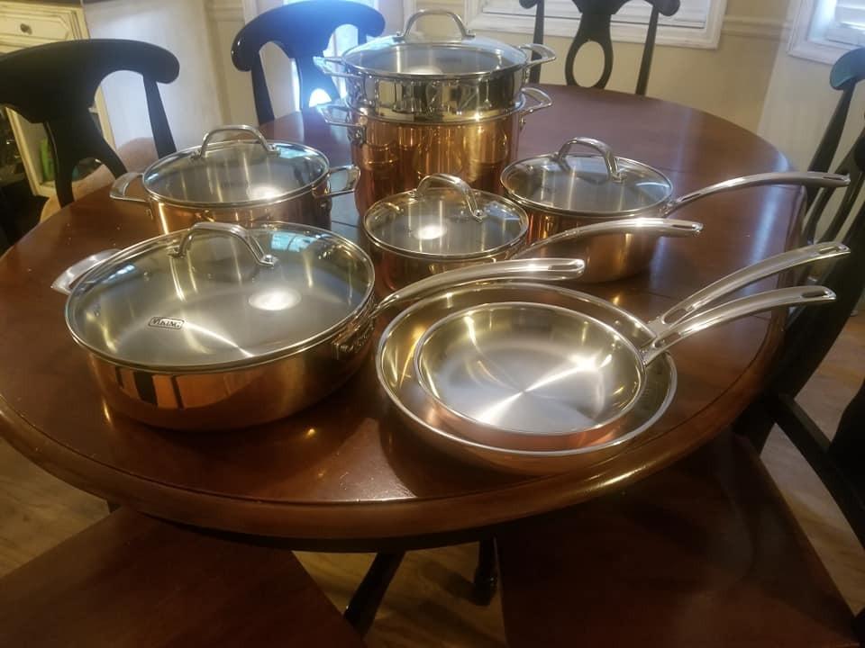 13-Piece Tri-Ply Copper Cookware Set by Viking customer photo 2