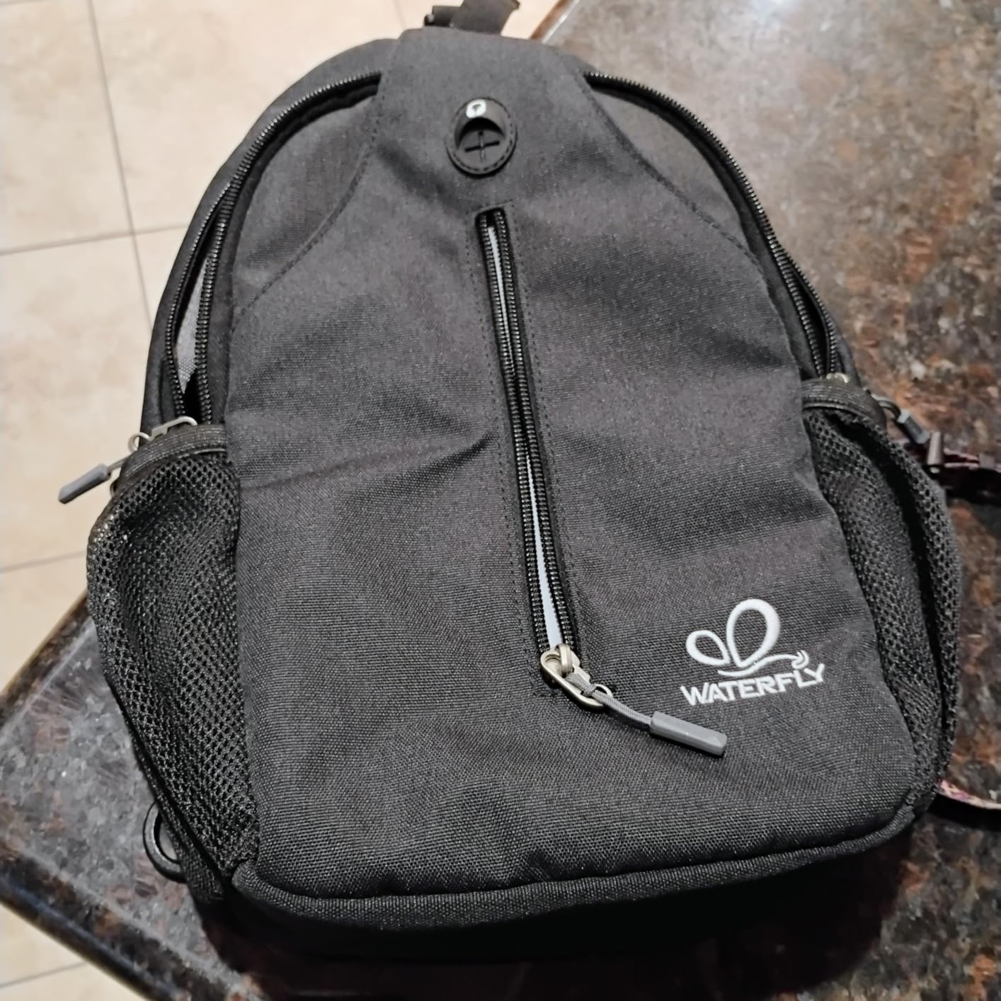 WATERFLY Crossbody Sling Backpack Sling Bag Travel Hiking Chest Bag Daypack (Black) customer photo 1