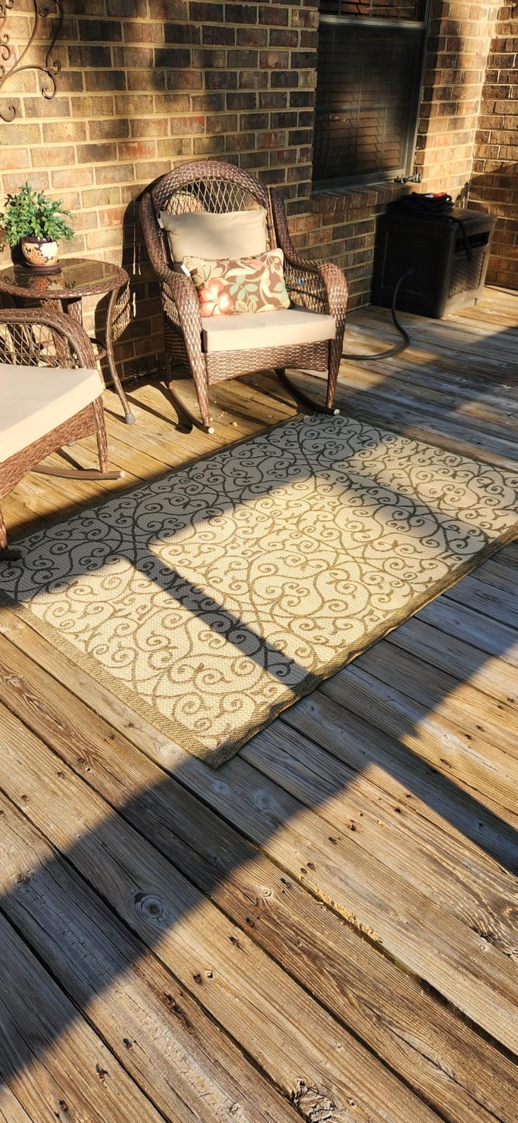 JONATHAN Y Vintage Filigree Indoor Outdoor Area Rug 8X10 Black/Khaki, Madrid Textured Weave for Backyard, Patio, Porch, Easy-Cleaning, High Traffic, Pet-Friendly, Non-Shedding customer photo 2