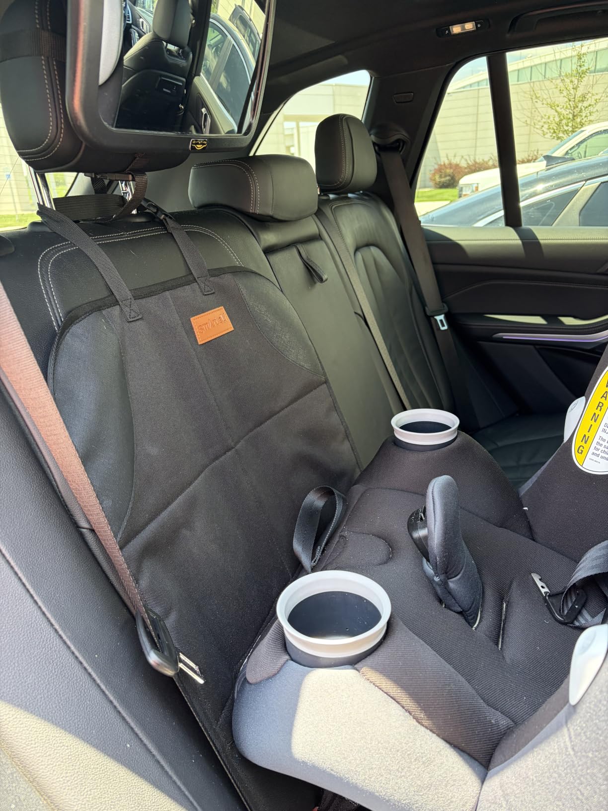 SMART ELF Car Seat Protector, Thickest Padding and Non-Slip Backing 2Pack, Waterproof Car Seat Cover 2 Mesh Pockets for Baby and Pet, Easy to Install and Remove Folds for Storage, Sedan SUV Truck customer photo 2