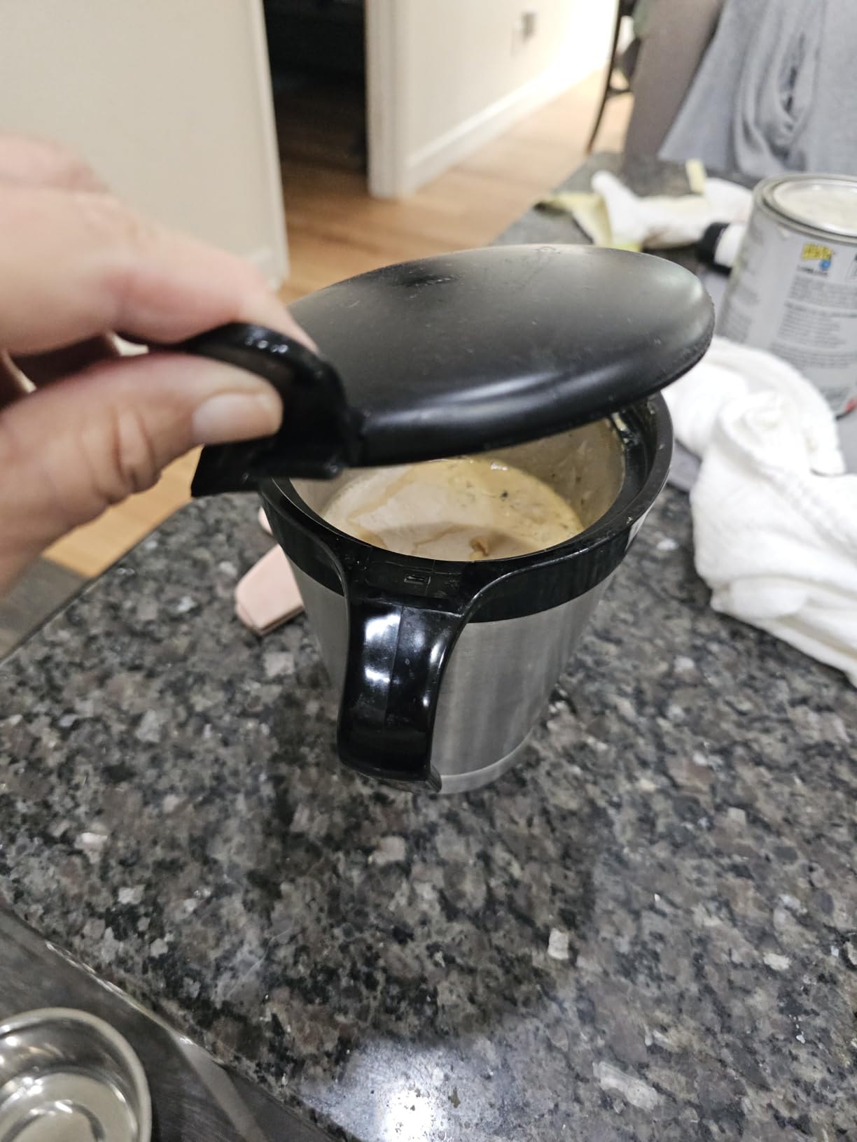 32oz Stainless Steel Gravy Boat Sauce Jug with Hinged Lid customer photo 1