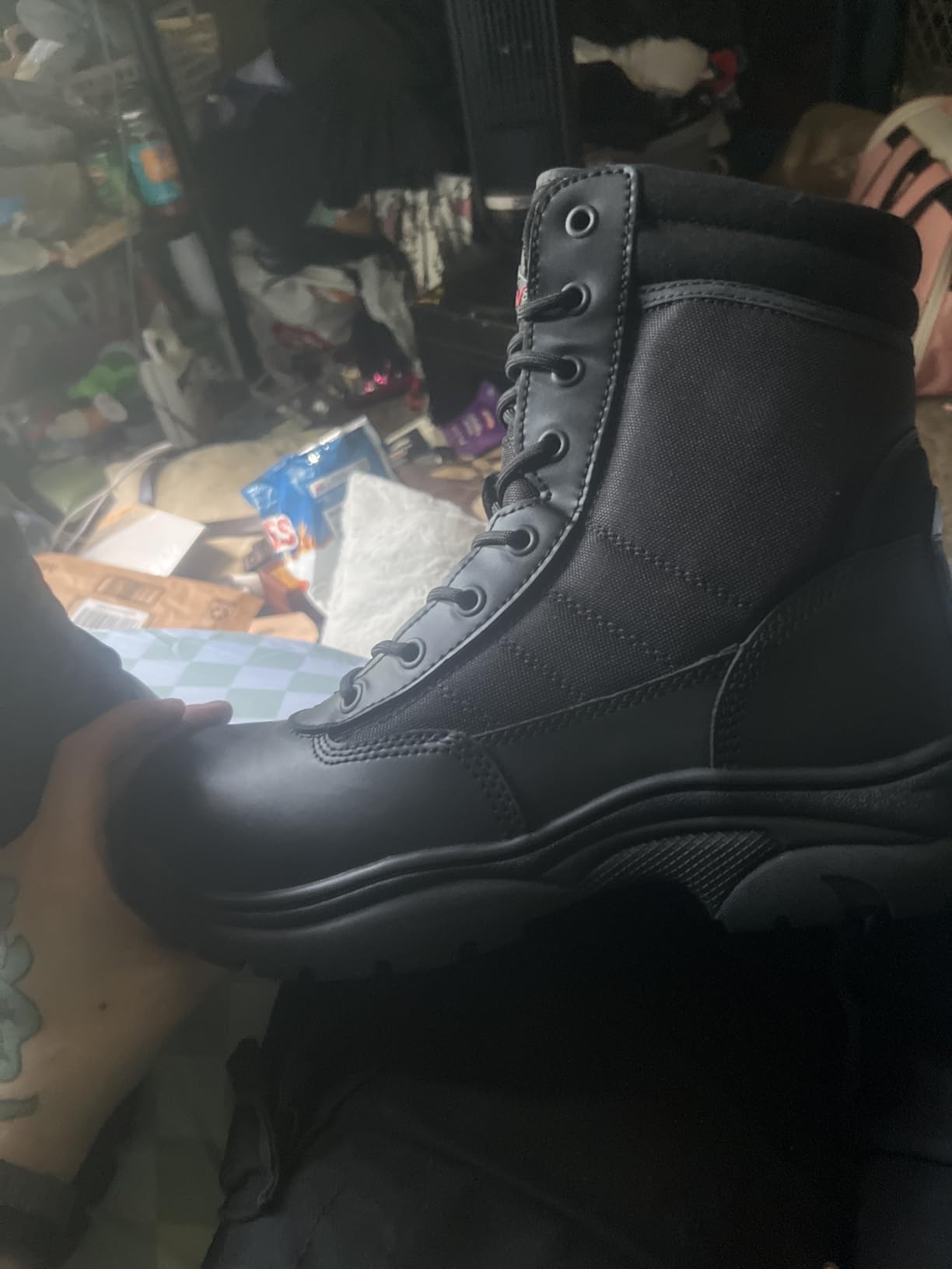 NORTIV 8 Men's Steel Toe Work Boots Side Zipper customer photo 2