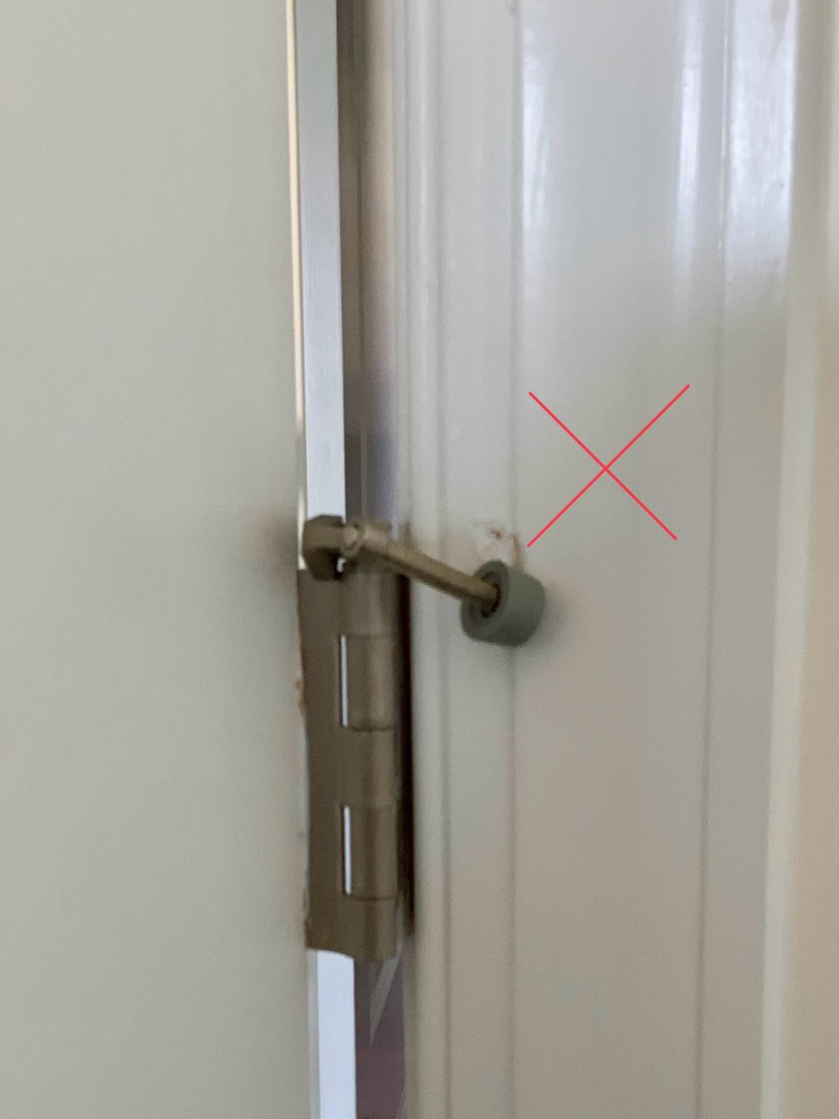 2 Pack Hinge Pin Door Stopper Brushed Satin Nickel - Adjustable Heavy Duty Hinge Pin Door Stop with White Rubber Bumper Tips customer photo 1