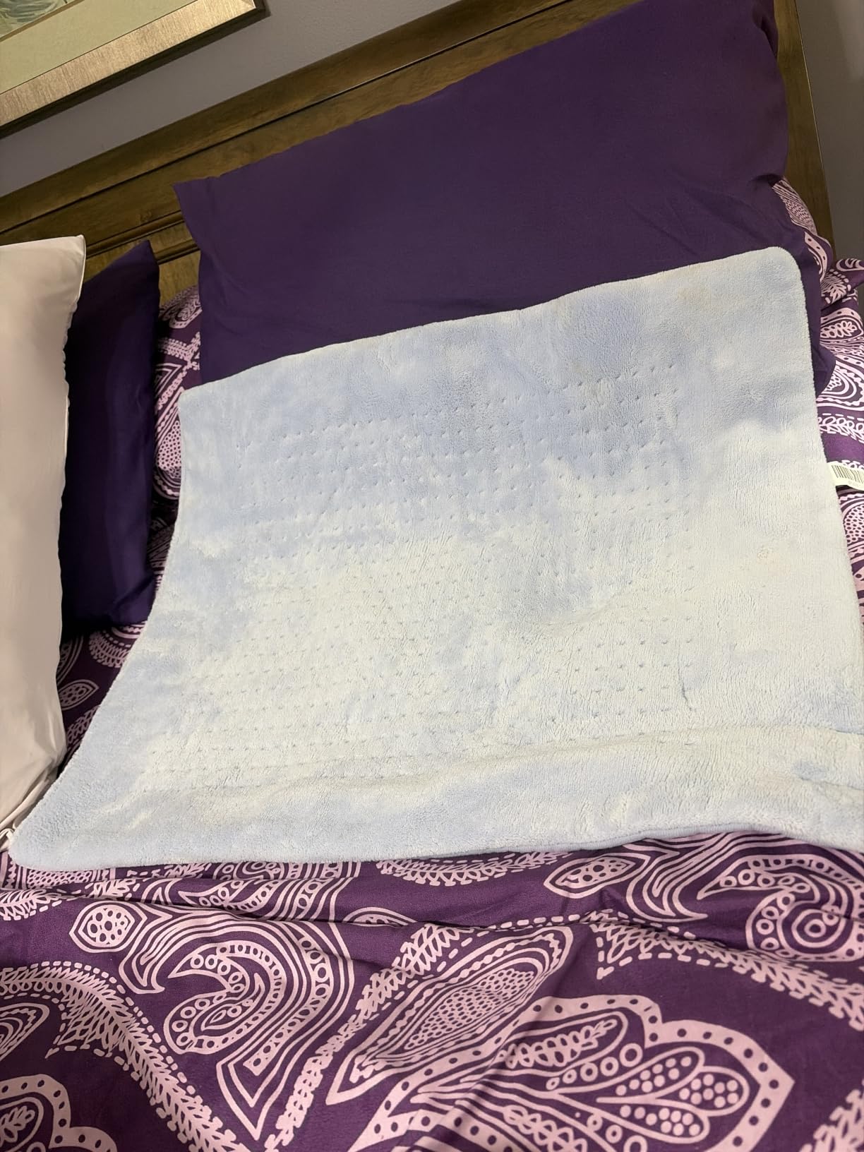 Pure Enrichment PureRelief Ultra-Wide Microplush Heating Pad - 20” x 24” XXL Size & 6 Heat Settings for Temporary Neck, Shoulder & Back Pain Relief - Moist Heat Option & Machine Washable (Sea Glass) customer photo 1