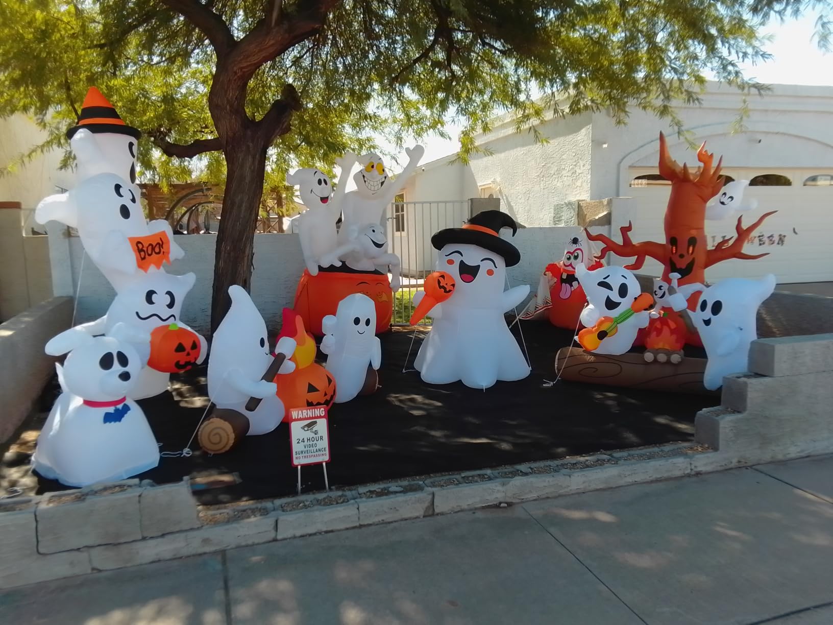 Joiedomi 8FT Halloween Inflatable Scary Tree with Ghost Decor,Blow Up Inflatables with Build-in LEDs Pumpkin and Tombstone customer photo 2