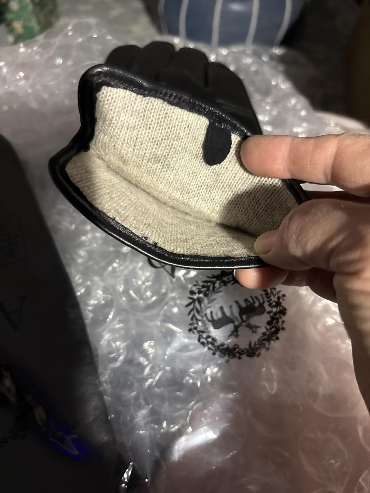 Alepo Genuine Sheepskin Leather Gloves for Men, Winter Warm Touchscreen Texting Cashmere Lined Driving Motorcycle Gloves customer photo 2