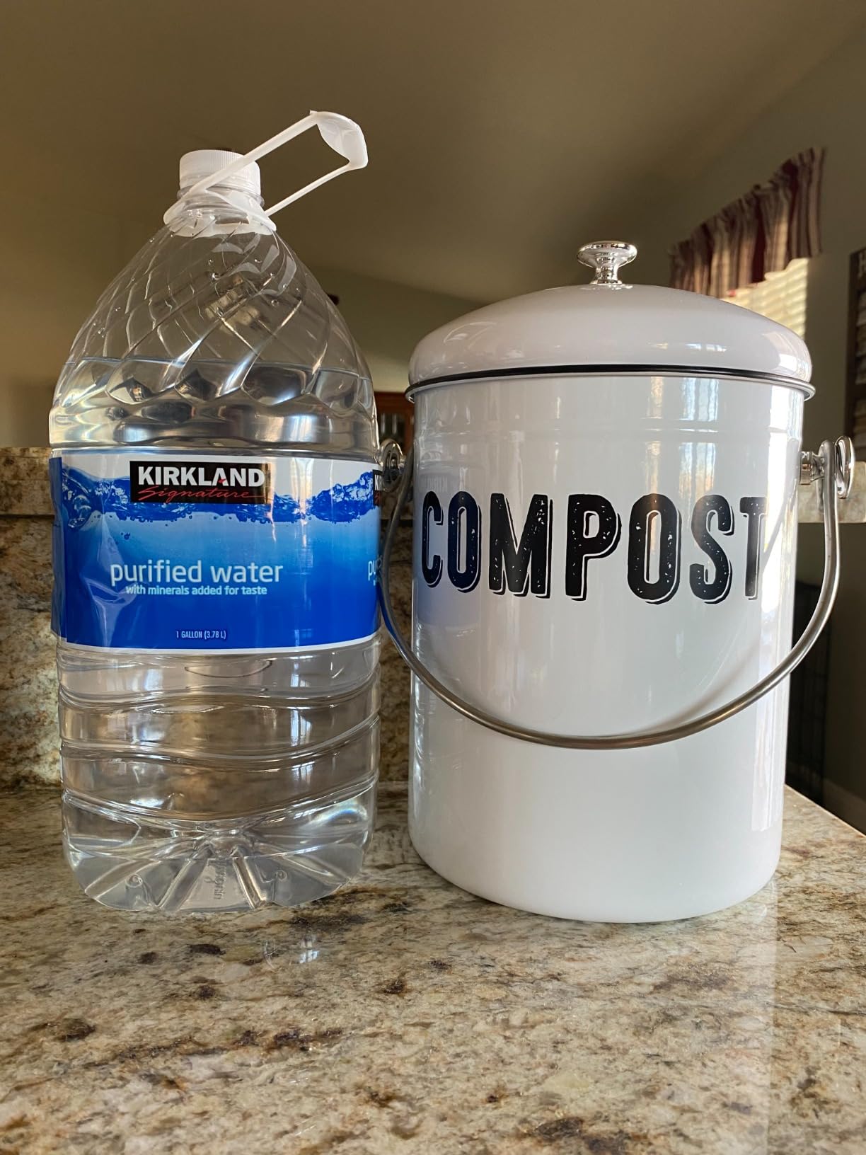 Granrosi Compost Bin Kitchen Counter, 1.3 Gallon, 3 Charcoal Filters | Countertop Composter Pail with Lid, Stainless Steel customer photo 1