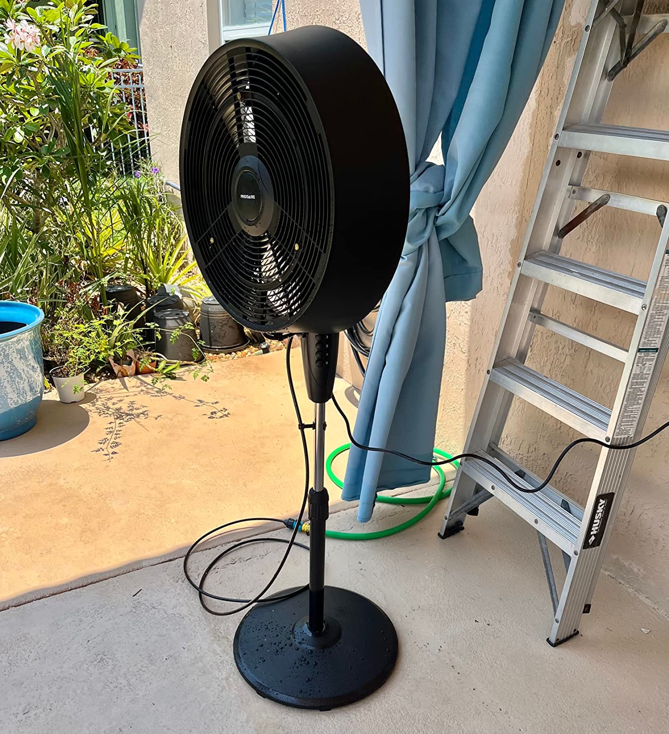 NewAir Outdoor Misting Pedestal Fan | 1,600 CFM Oscillating Patio Fan with Garden Hose Connection | 3 Speeds and Wide-Angle Cooling for Decks & Outdoor Spaces of up to 500 sq ft customer photo 2