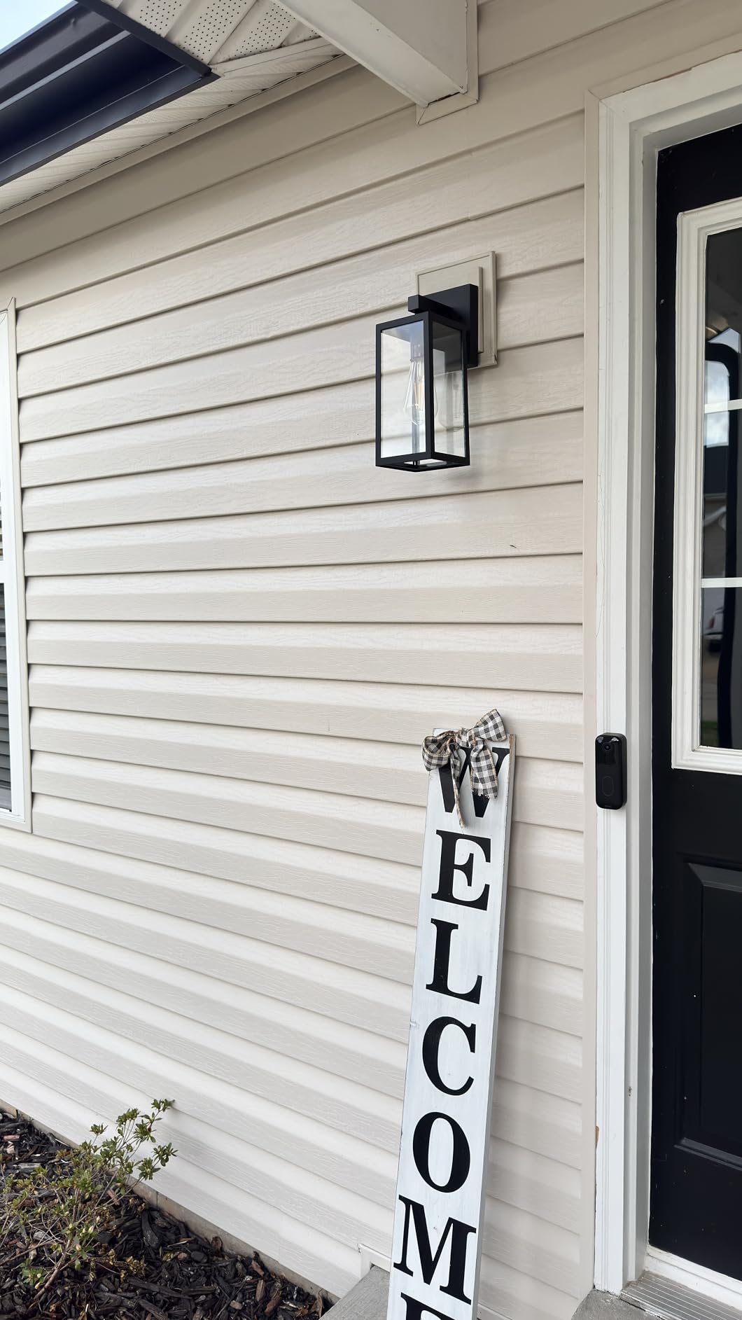 MAXvolador Outdoor Wall Light Fixture, Exterior Waterproof Wall Lantern | Porch Wall Sconce Black, Anti-Rust, E26 Socket, Clear Glass, Outside Wall Mount Light, Front Door Lighting for Patio Garage customer photo 1