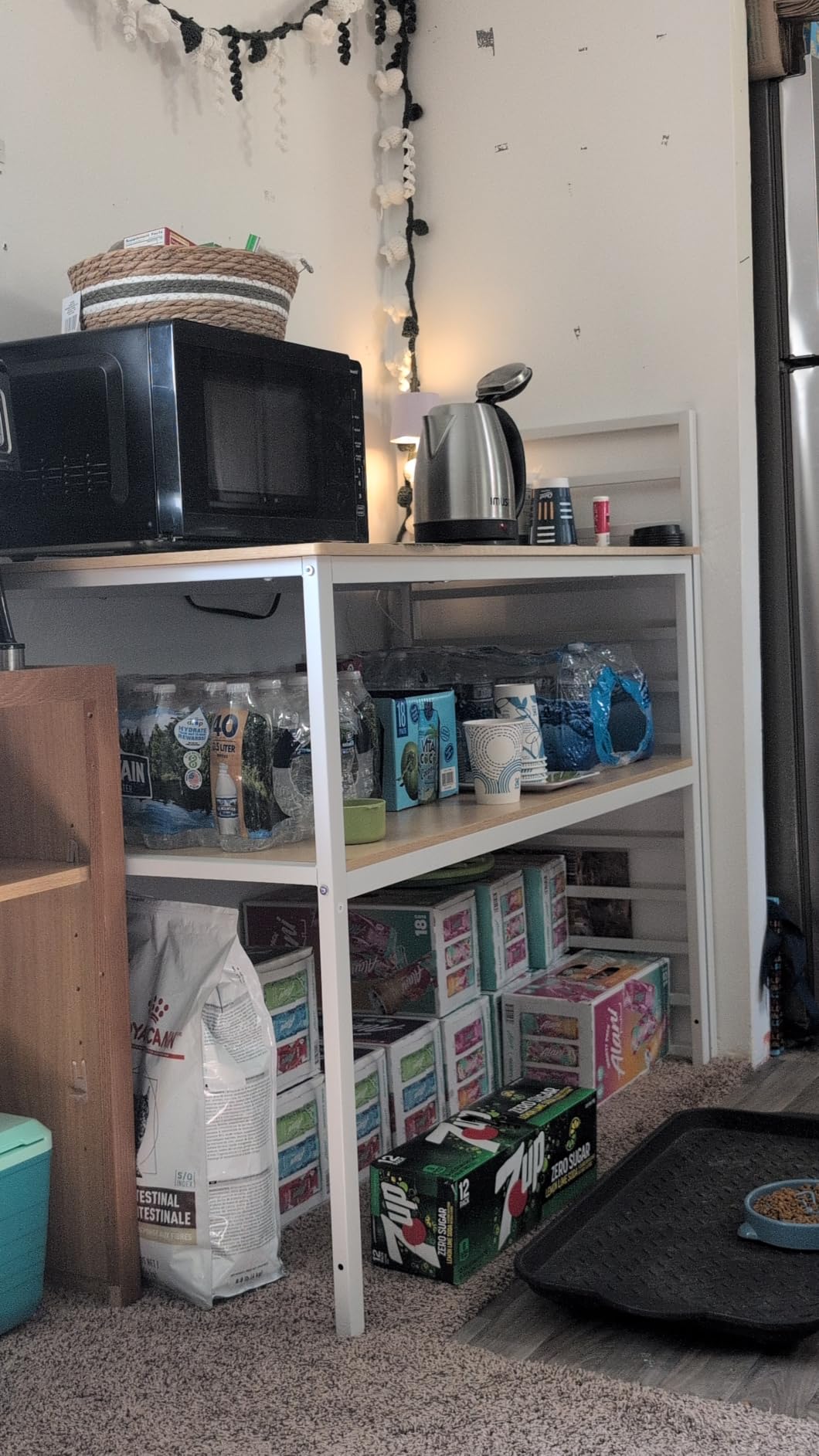 VASAGLE Kitchen Island with 3 Shelves, Storage Cabinet, Steel Structure | Kitchen Shelf with Large Wooden Worktop, 47.2 Inches Width, Rustic Brown and Matte Black, BARNET Collection UKKI01BX customer photo 2