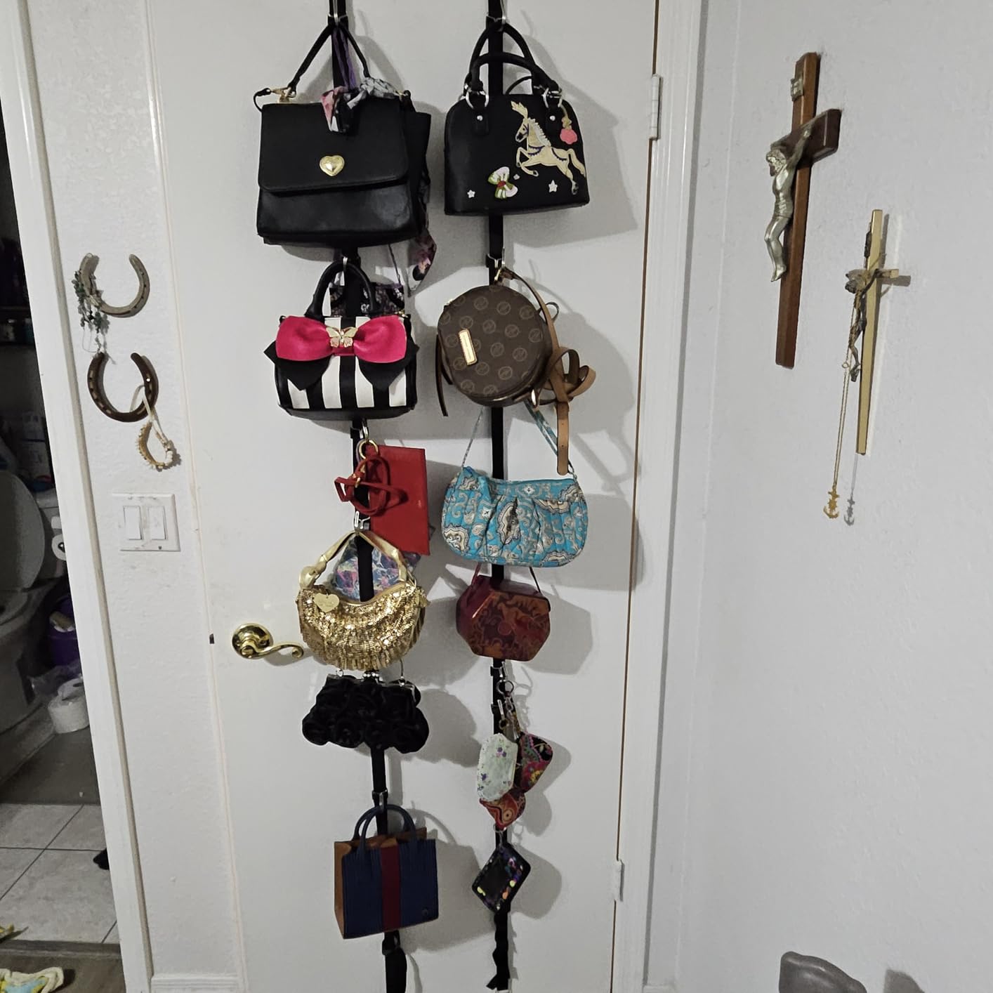 IZUS Bag-Organizer-Holder Purse Hanger - 20 Hooks for Closet and Door 2Pcs customer photo 1
