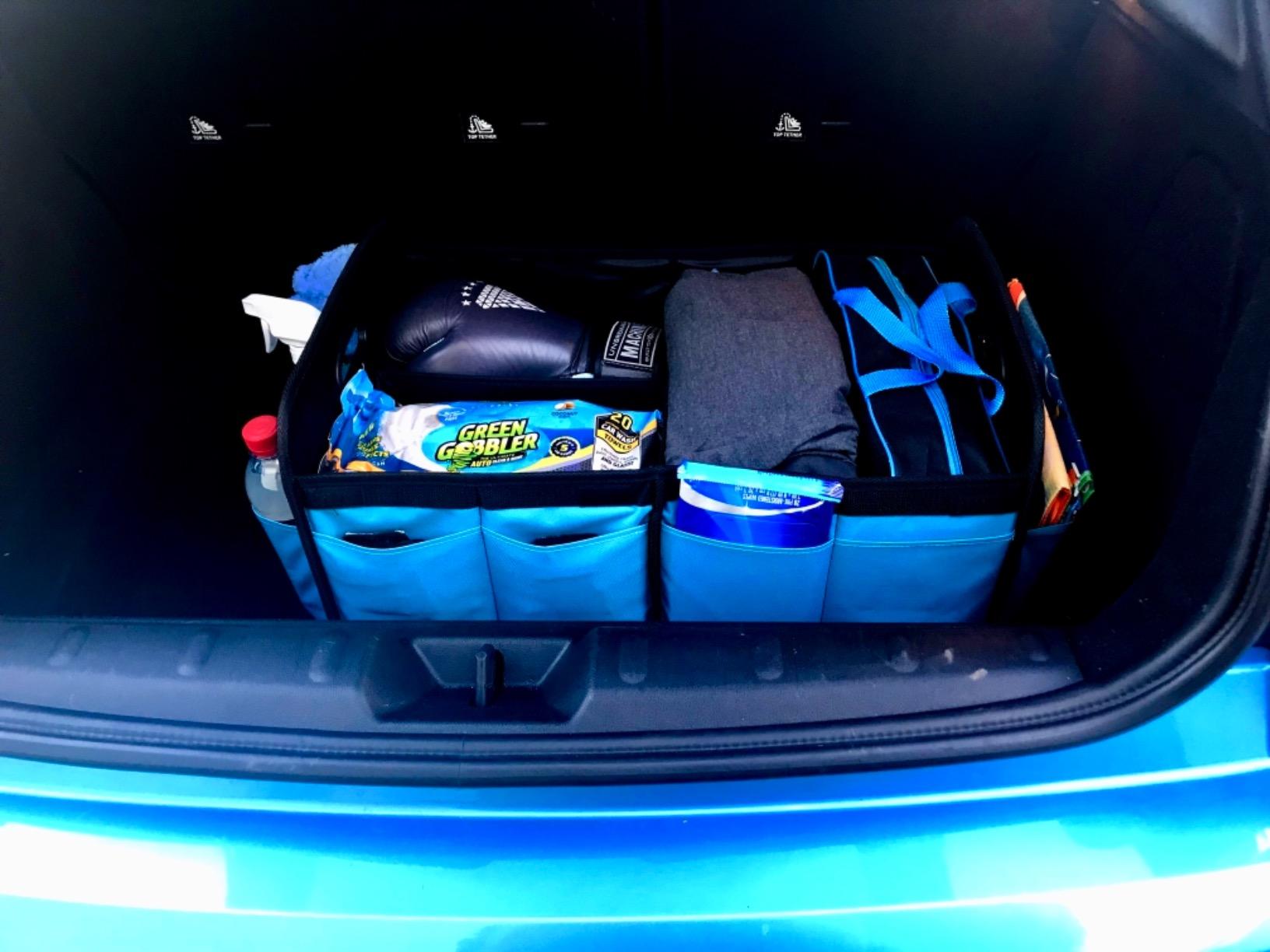 Homeve Car Trunk Organizer for SUV, 18.5Gal Large Capacity No-Sag Heavy Duty, Foldable Waterproof Anti-Slip Storage with 12 Pockets, Fit Sedan,Truck, Universal Car Accessories, Black, Large, 2 Compart customer photo 1