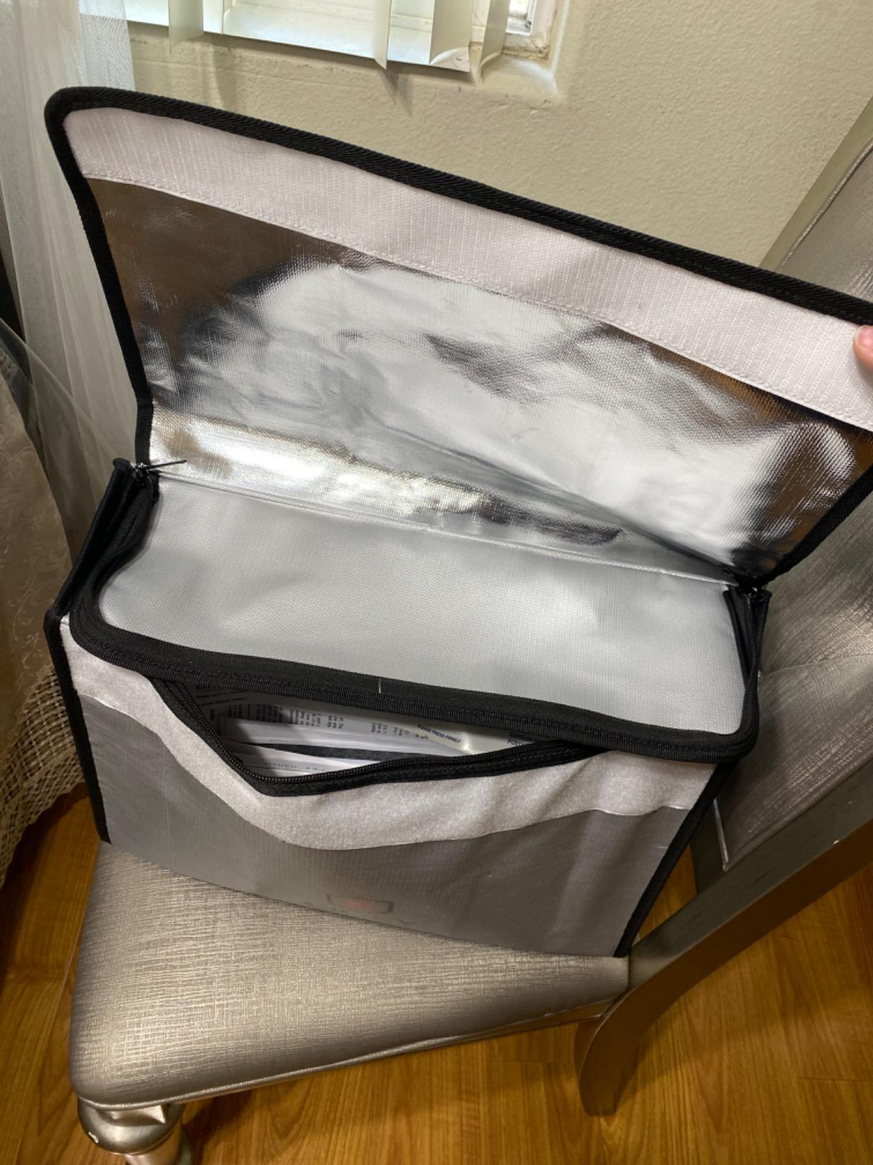 Fireproof Document Bag - Fireproof Box [Thermal Insulated] Fireproof Safety Boxes for Home Large Fireproof Bag Lockable Zipper Fireproof Safe Box Home Safes Fireproof Waterproof Fireproof Money Bag customer photo 2