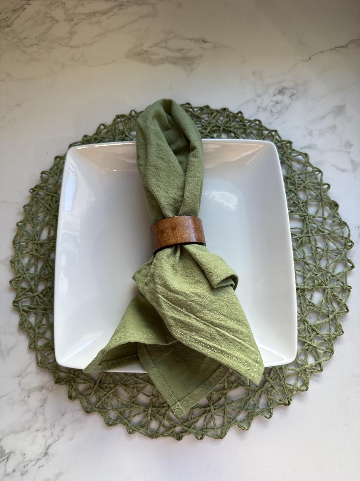 Wooden Napkin Rings Set of 12, Rustic Hemlock Wood customer photo 1