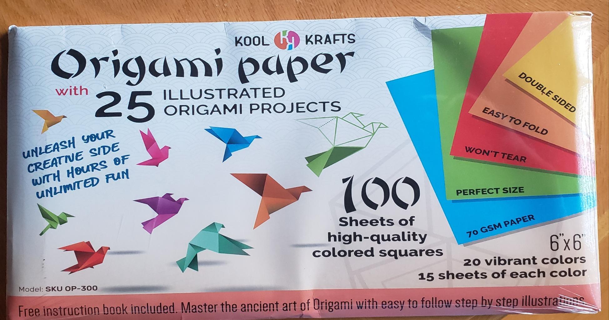 Origami Paper | 350 Origami Paper Kit | Set Includes - 300 Sheets 20 Colors 6x6 | 50 Traditional Japanese Patterns | Origami Book 25 Easy Colored Projects | Kids Crafts | Christmas Gifts for boys 8-12 customer photo 1
