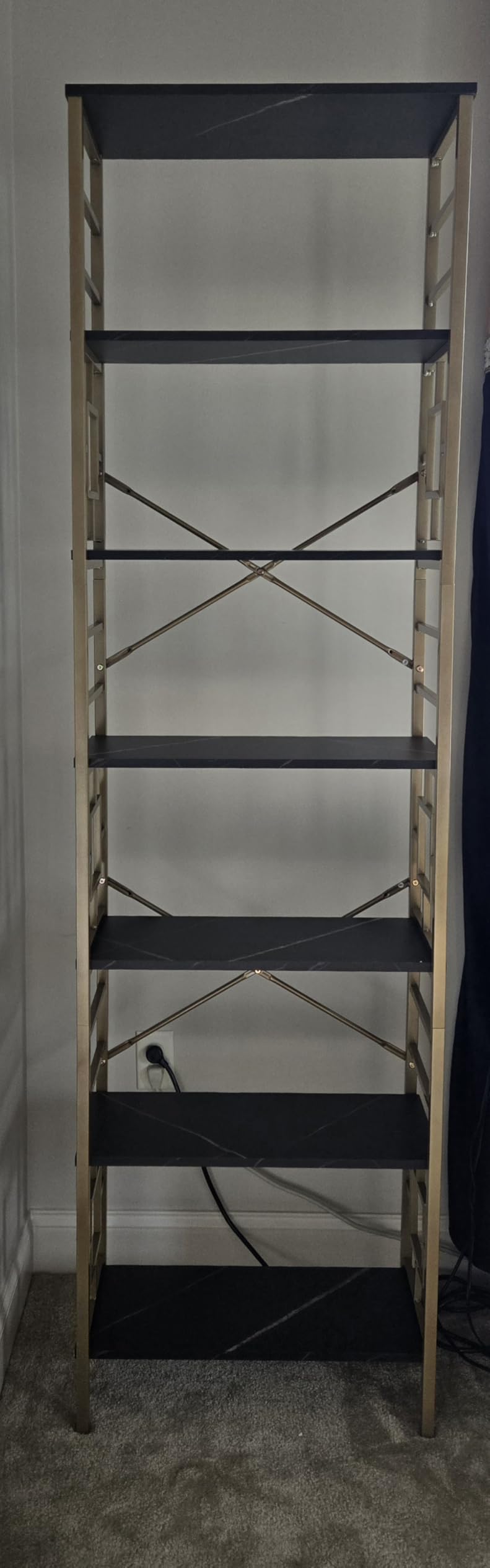HOMISSUE Tall Bookshelf, 84 Inch Industrial Bookshelf with Metal Frame and Open Shelves, 7 Tier Metal Bookshelves and Bookcases, Rustic Tall Book Shelf for Office, Living Room and Bedroom, Brown customer photo 1