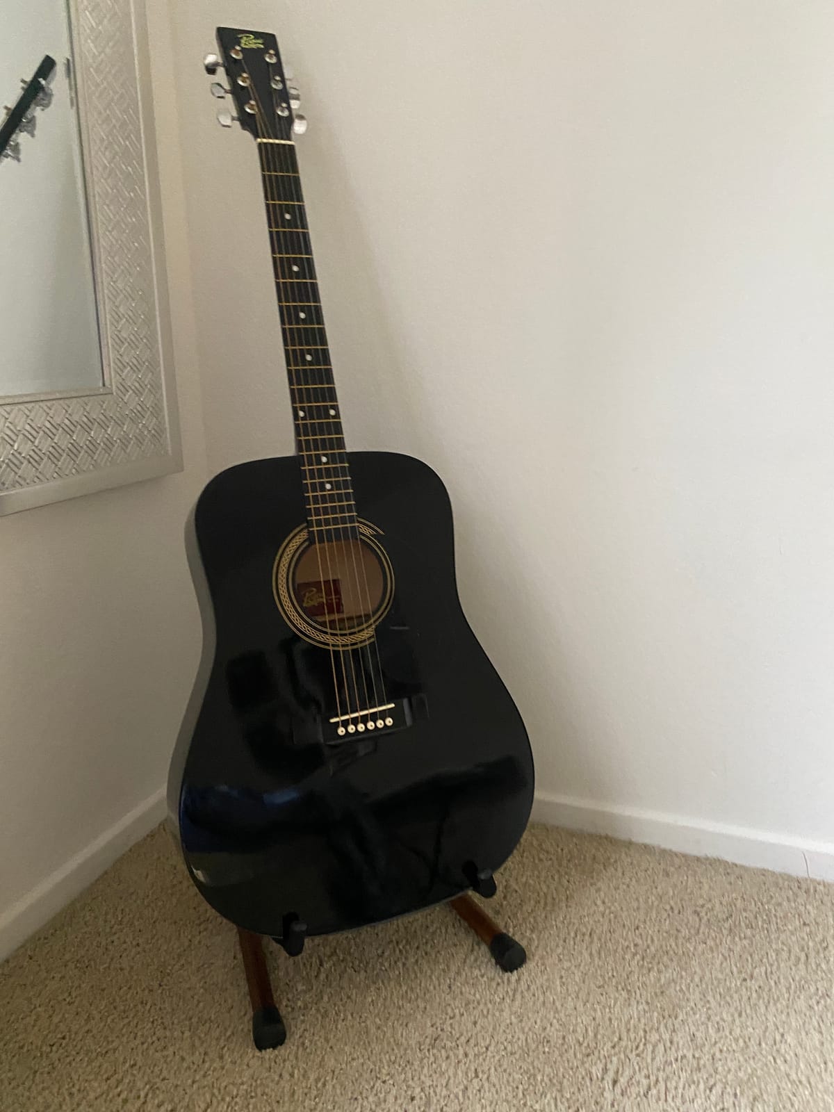 Donner Wood Guitar Stand, Acoustic Electric Wooden Guitar Floor Stand, A Frame Folding Guitar Holder Adjustable for Bass, Cello, Mandolin, Banjo, Ukulele customer photo 2