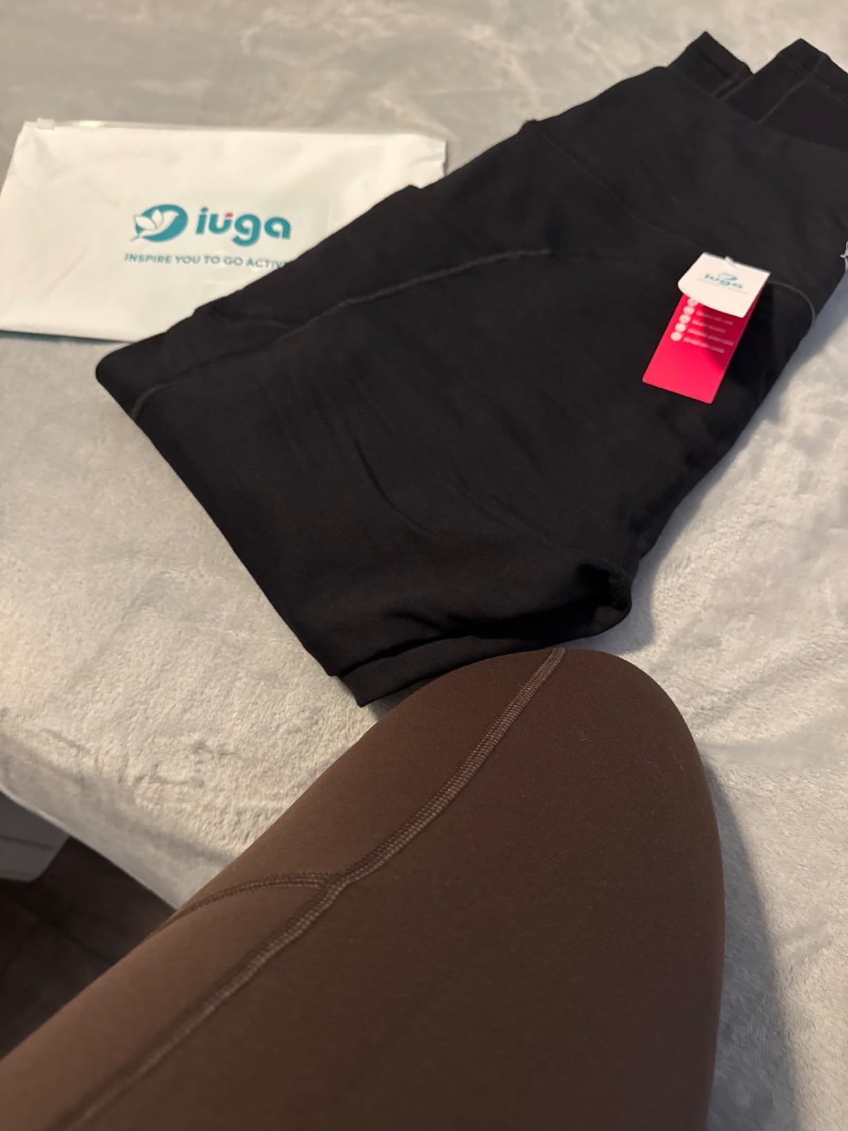 IUGA Fleece Lined Leggings Women Thermal Warm Winter Leggings with Pockets customer photo 1