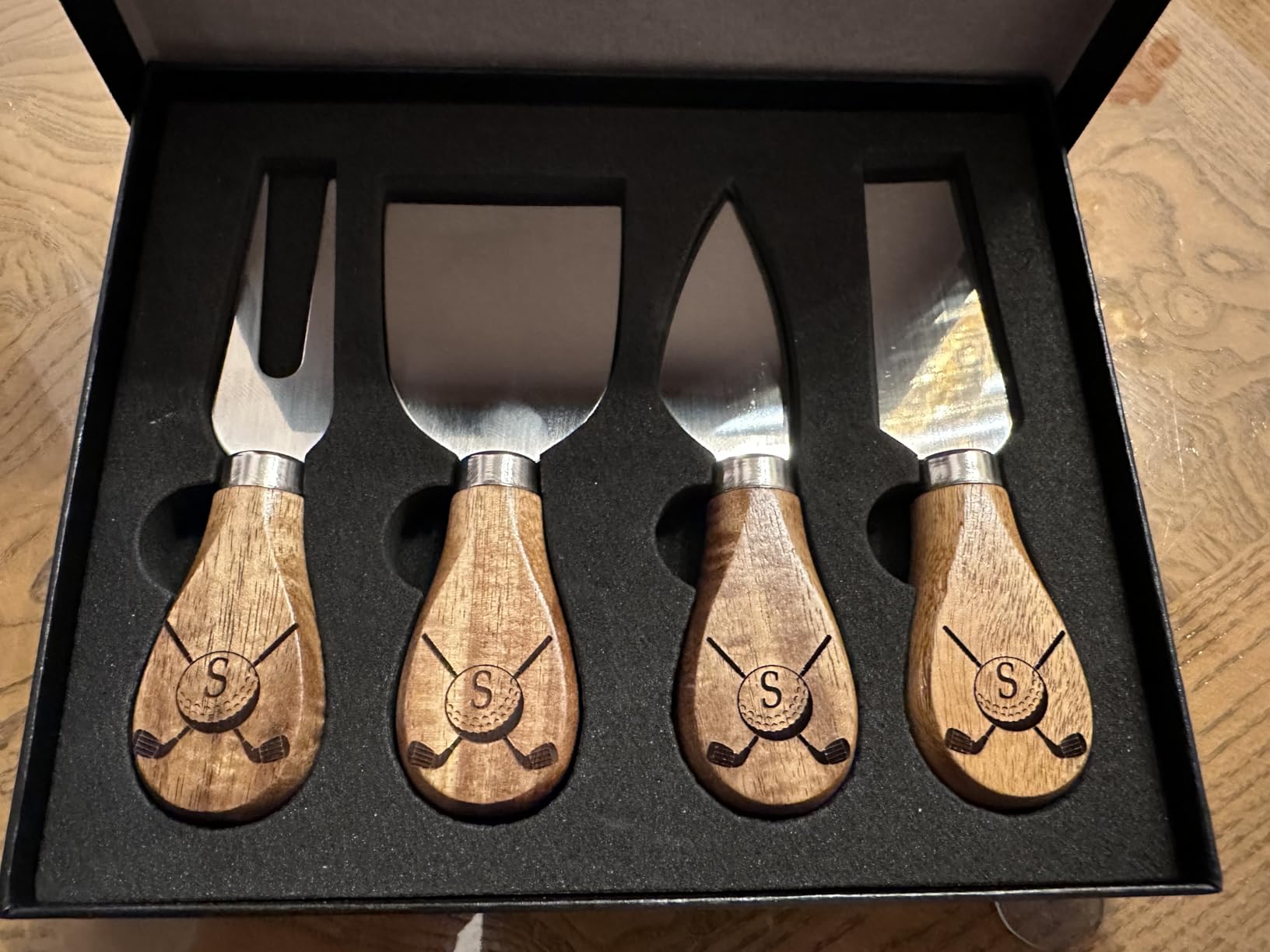 Cheese Knives with Cheese Slicer Cheese Cutter Cheese Fork,Cheese Spreading Knife for Charcuterie Boards and Cutlery Gift Set,6 Pieces Cheese Knife Set with Bamboo Wood Handle Steel Stainless customer photo 2