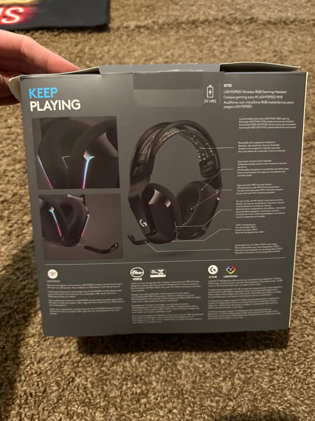 Logitech G733 Lightspeed Wireless Gaming Headset - Black customer photo 2