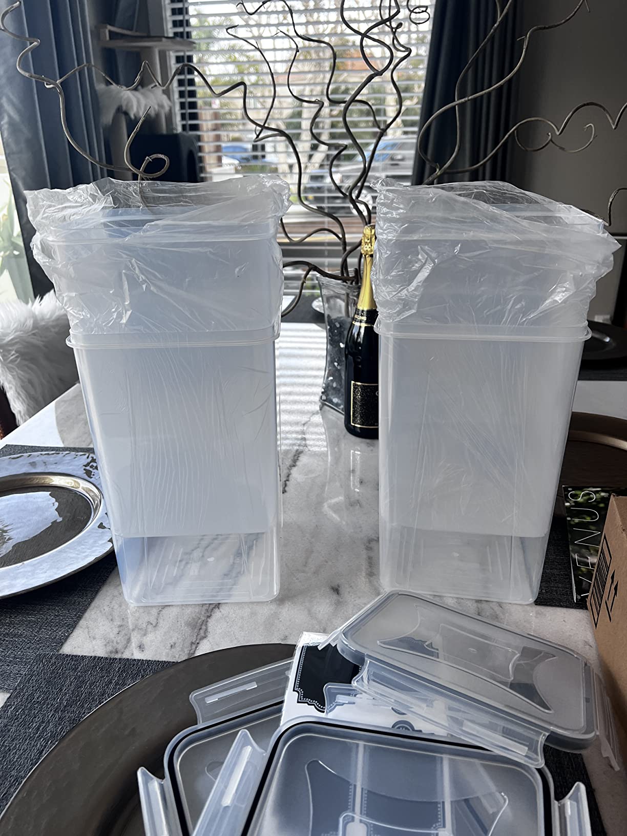 Wildone Flour Storage Containers 5.2L, 4 PCS Food Storage Containers, Black customer photo 1