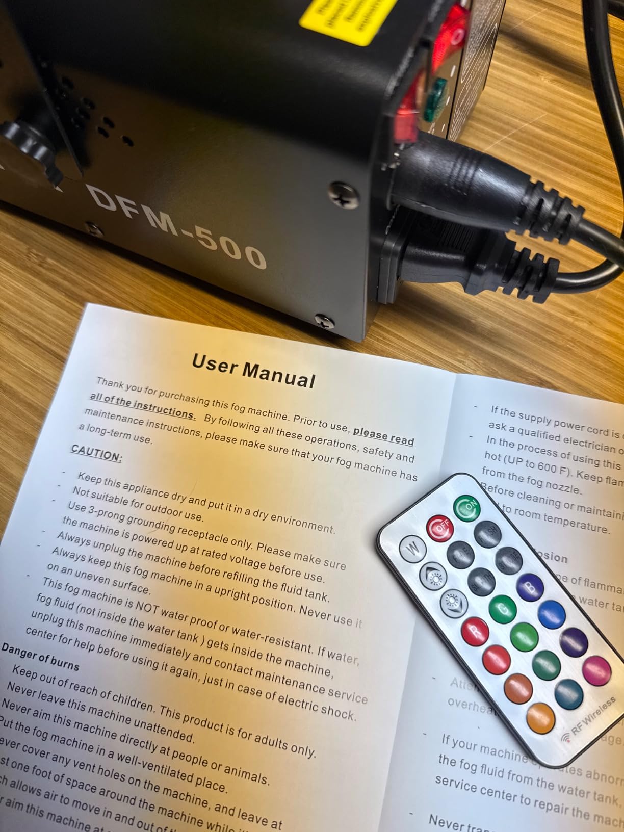 Donner Fog Machine with 13 Colors, 500W 2000CFM Party Smoke Machine with RGB LED Light, Indicate Light with 2 Wireless Remote Controls, Manual Spray Fog, for Halloween Festival Wedding Indoor Use customer photo 1