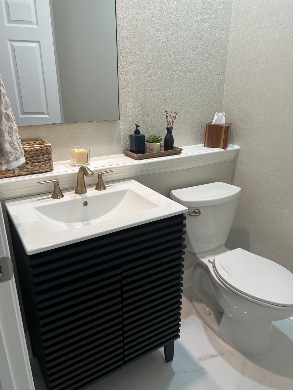 Modway Render Mid-Century Bathroom Vanity With Sink in Walnut White, 24 Inch customer photo 1