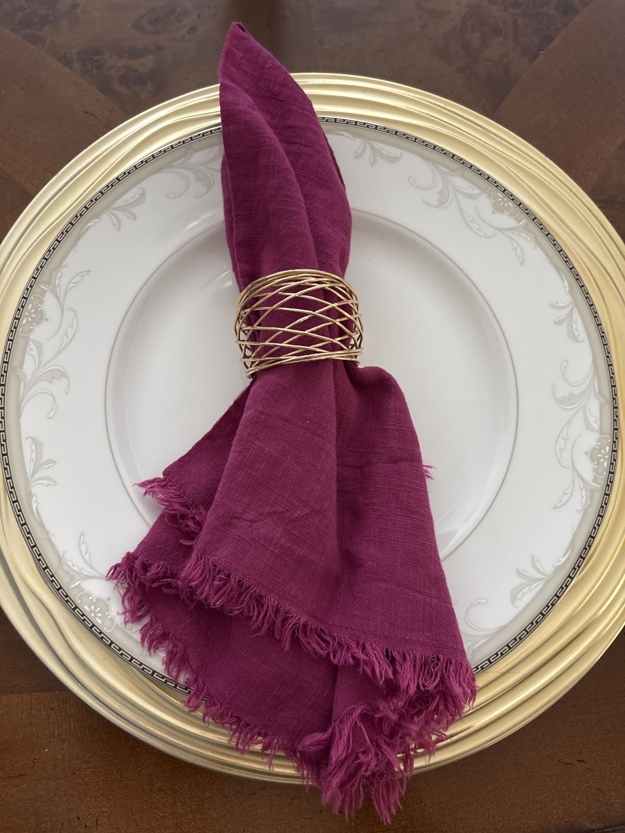 Accmor Napkin Rings, Metal Gold Round Napkin Rings Buckles for Table Decorations, Wedding, Dinner, Party, Set of 6 customer photo 2
