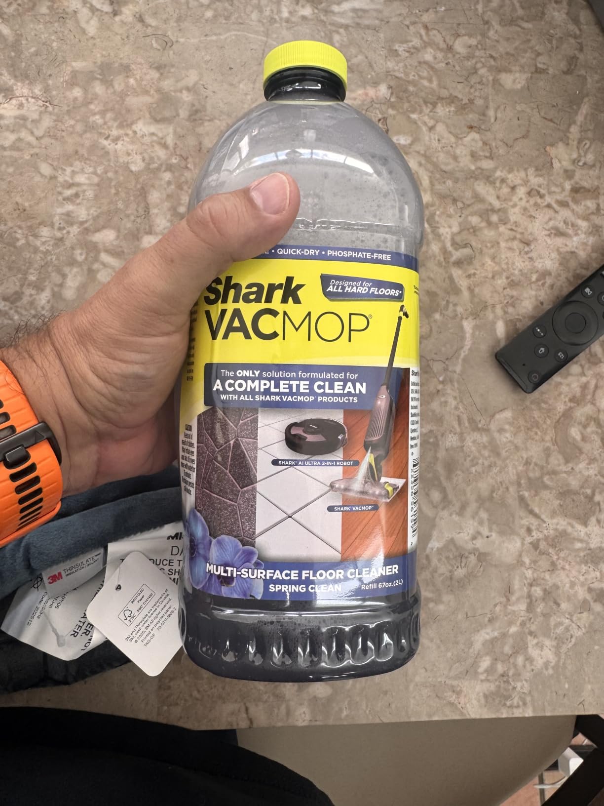 Shark VACMOP Multi-Surface Cleaner Refill, 2L Bottle, VCM60 | Compatible with VM252 & VM180, Cleans & Disinfects Sealed Floors - Stone, Laminate & Tile, Spring Clean Scent customer photo 1