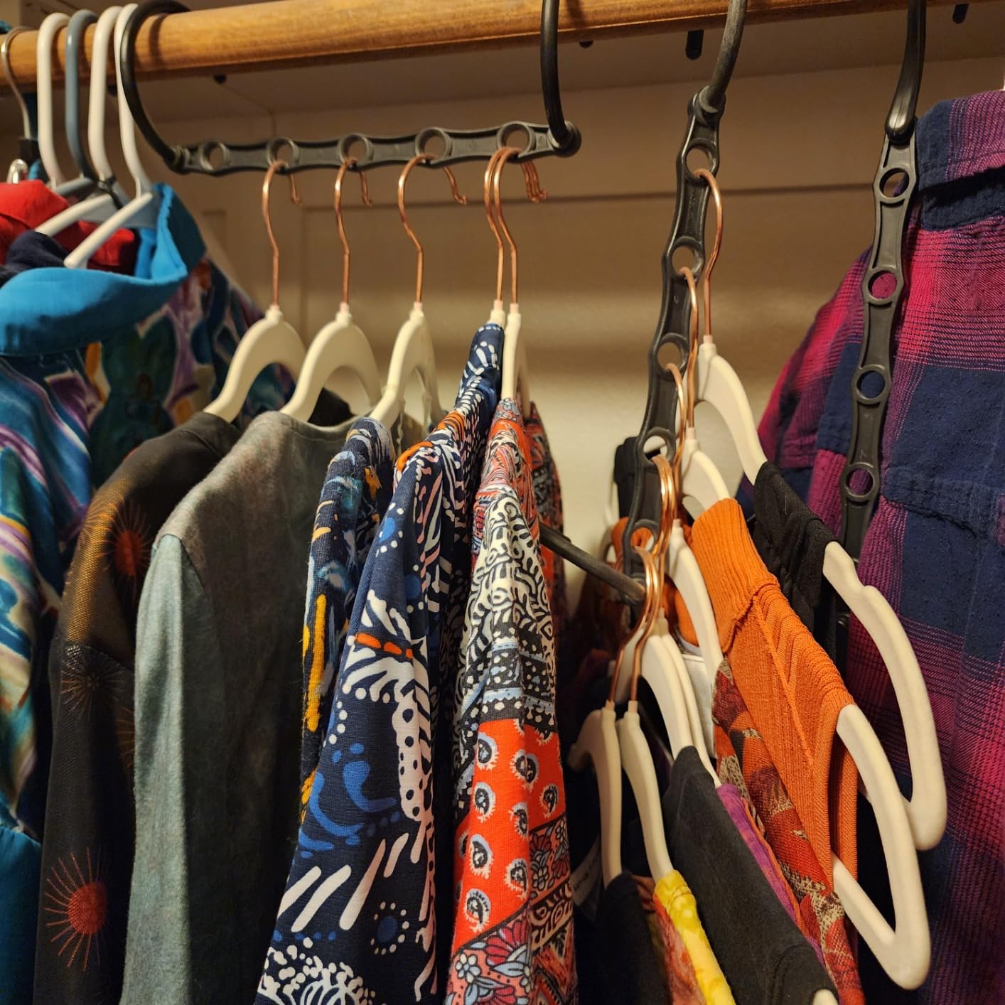 AMKUFO 6 Pack-Closet-Organizers-and-Storage, Space-Saving-Hangers Black customer photo 2