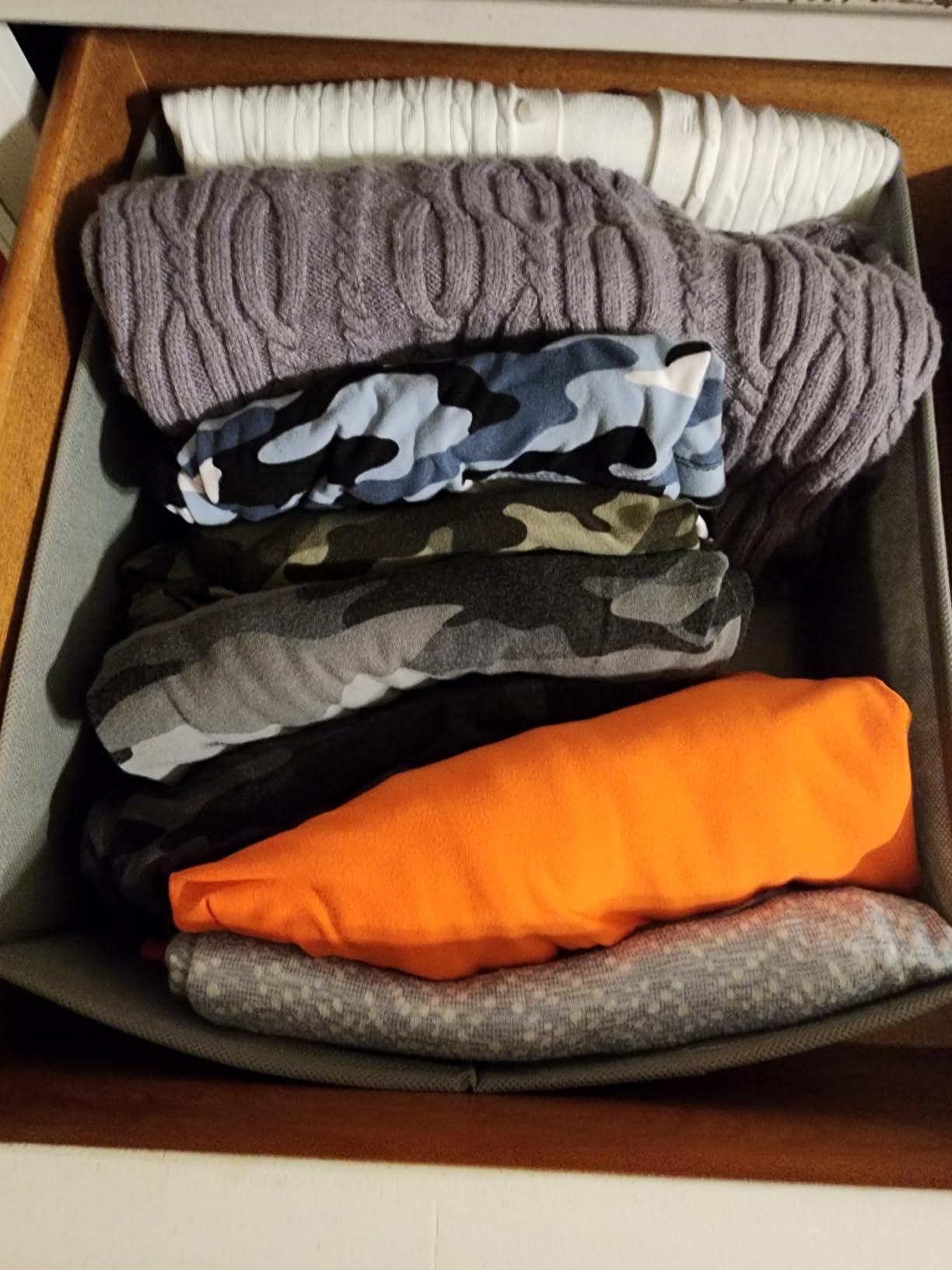 Criusia Foldable Underwear Drawer Organizer, Closet Dividers, Storage Box for Clothes, Socks (6 Bins, Gray) customer photo 2