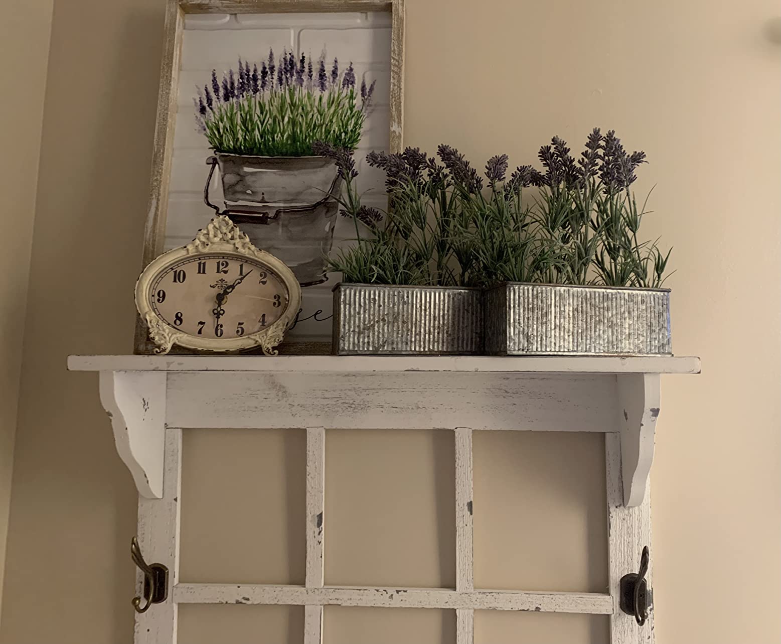 NIKKY HOME Small Vintage Table Clock Distressed White, Shabby Chic Decor customer photo 2