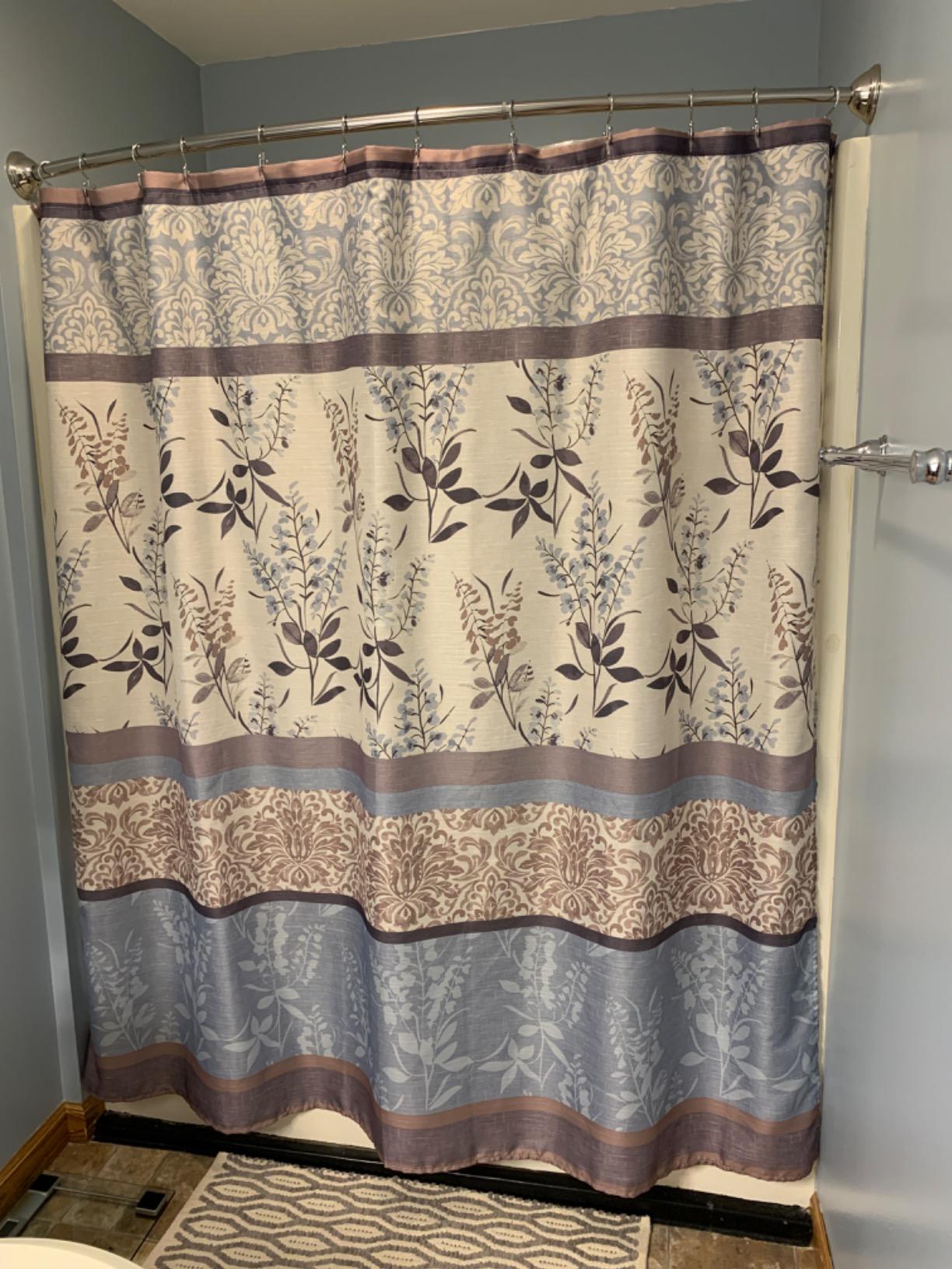 Serafina Home Hotel Quality Fabric Bathroom Shower Curtain: Lush Nature Leaf - Sage Green Grey Teal (Lush Nature, 72 x 70 inches) customer photo 1