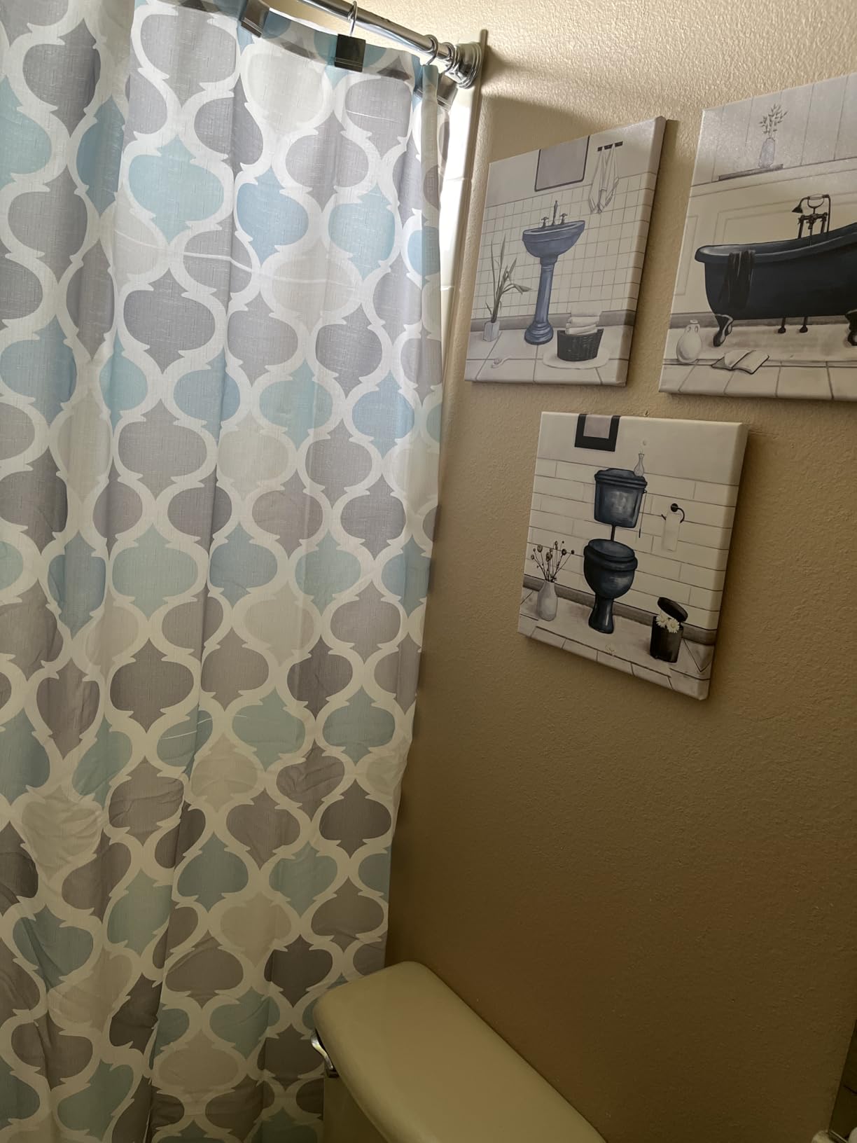 Serafina Home Hotel Quality Fabric Bathroom Shower Curtain: Lush Nature Leaf - Sage Green Grey Teal (Lush Nature, 72 x 70 inches) customer photo 2