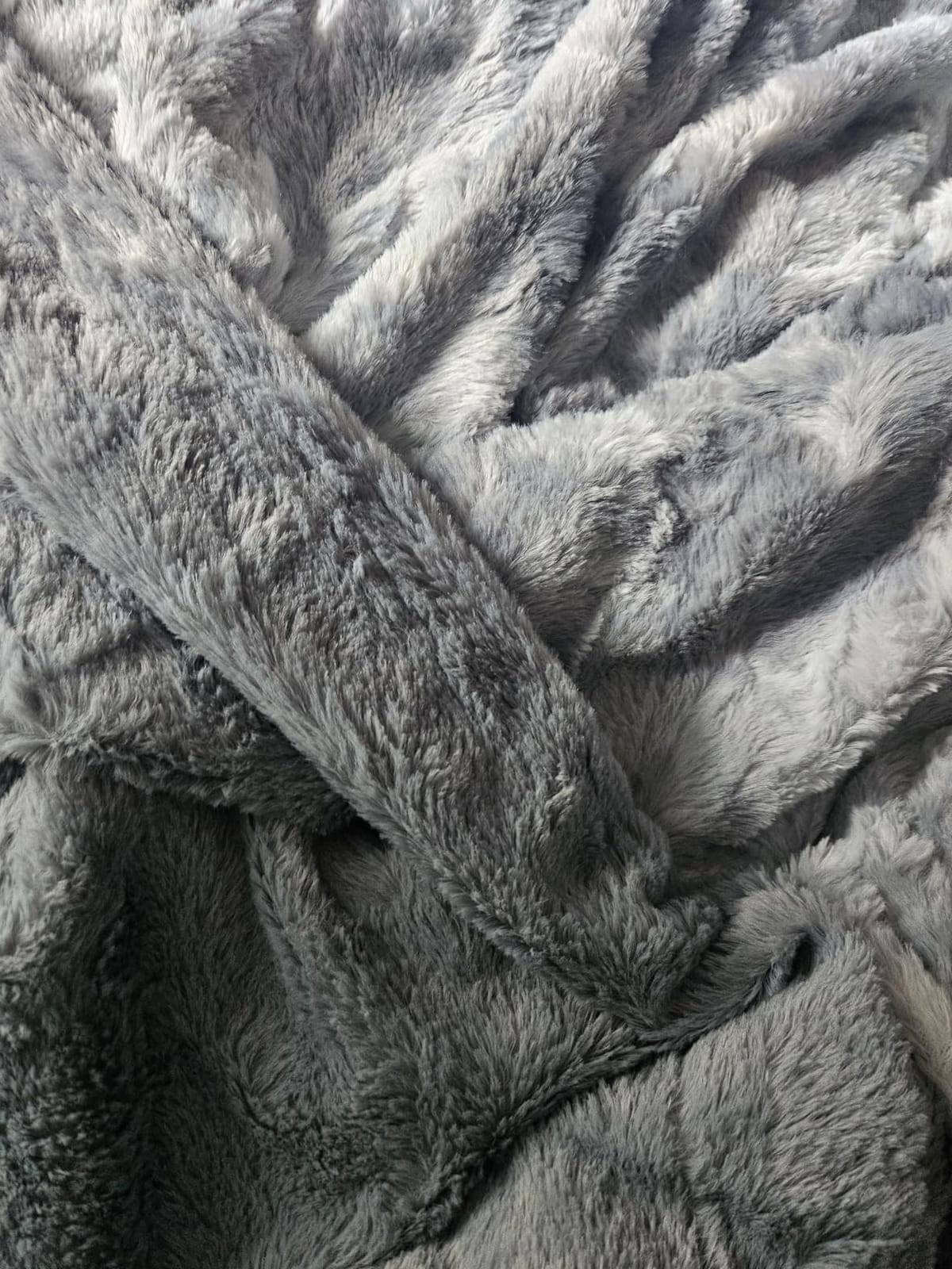 Everlasting Comfort Soft & Comfortable Gray Faux Fur Throw Blanket for Couch - (50