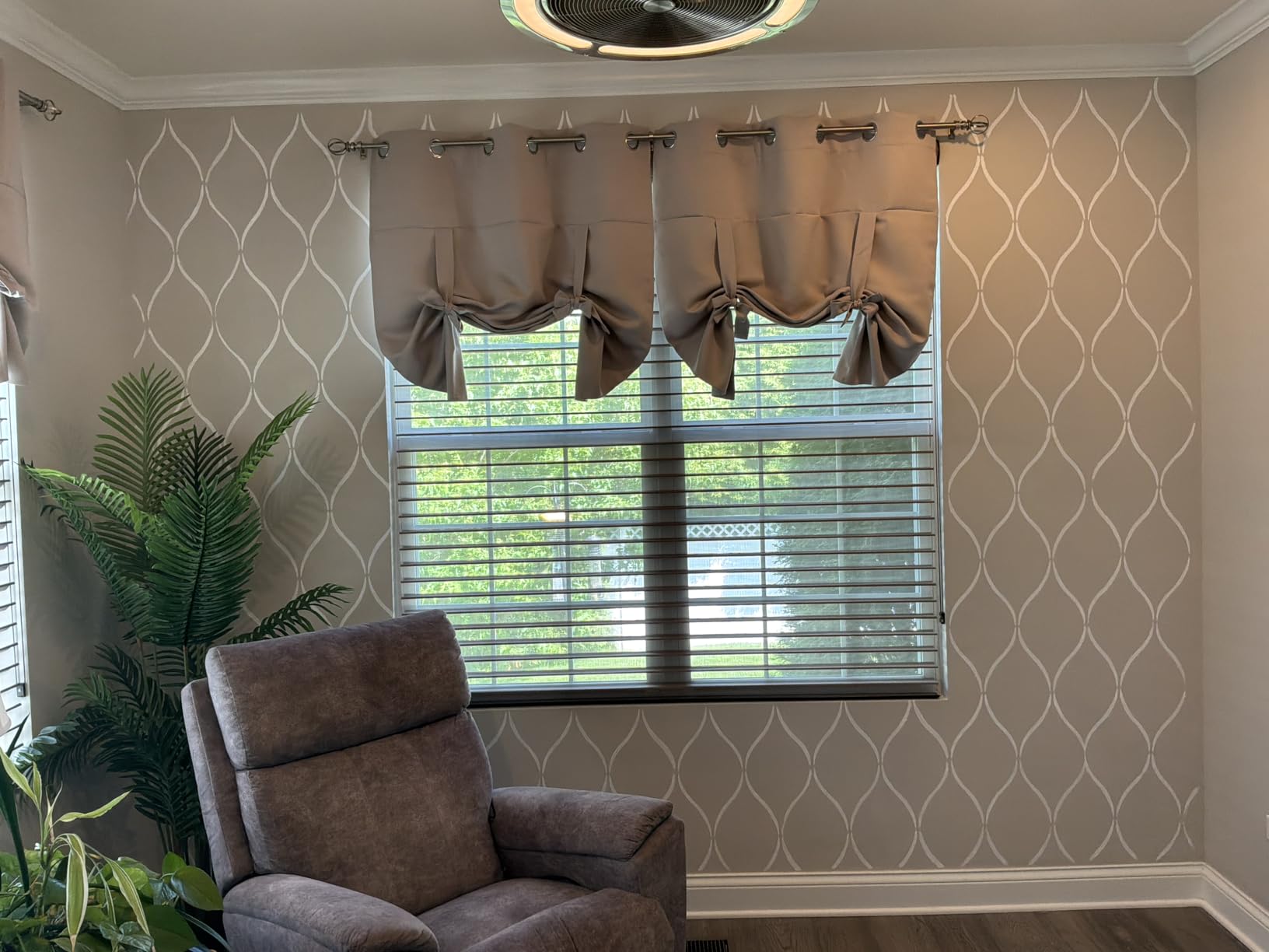 Pony Dance Blackout Roman Shades Curtains - Bathroom Window Treatments Tie Up Curtain Valance for Small Window, W 46 x L 63 in, Mocha customer photo 1