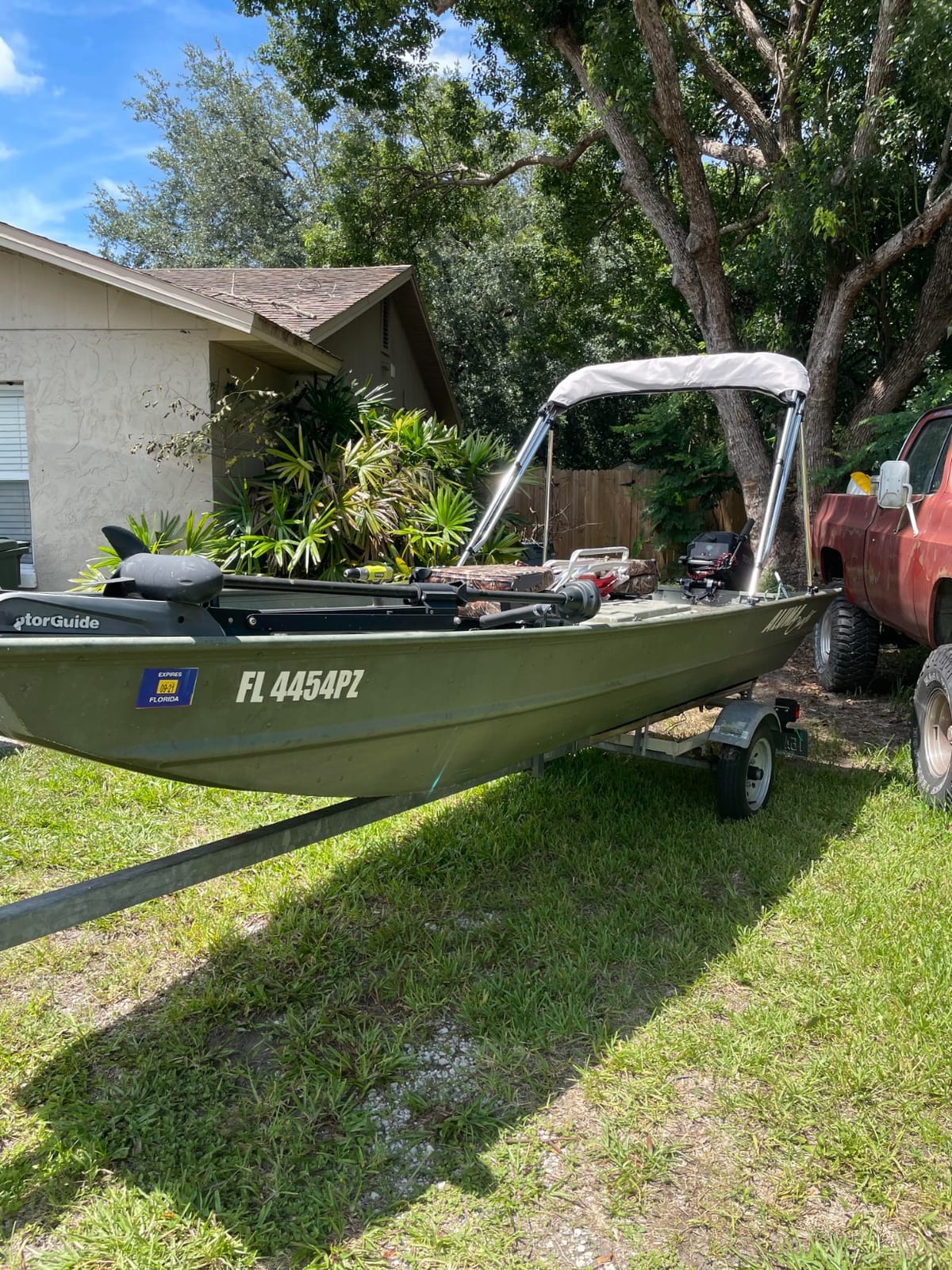 Seamander Bimini Top for Boats, 10 Color Options, 14 Different Sizes, 6061-T6 1.5mm Wall Thickness Aluminum Frame, 4 Adjustable Straps & 2 Rear Support Poles, All Hardwares & Storage Boot customer photo 2