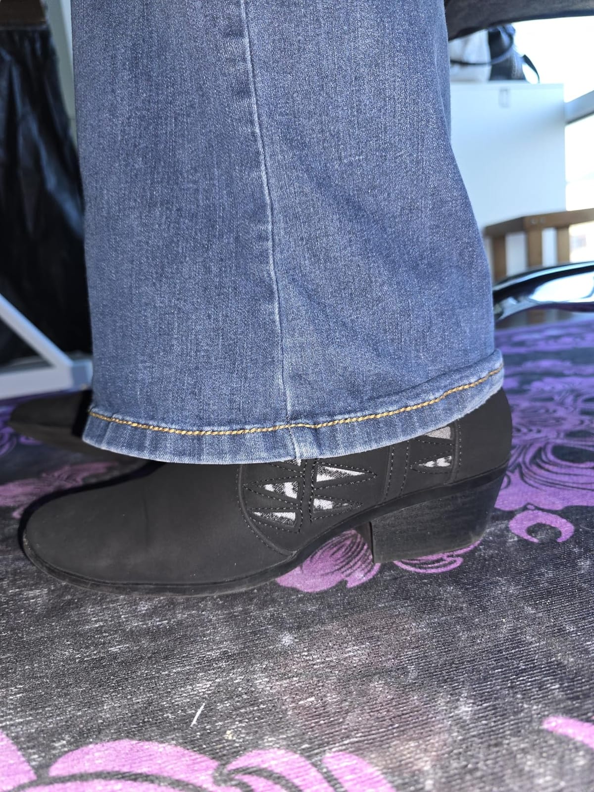 Soda CHANCE Womens Perforated Cut Out Stacked Block Heel Ankle Booties (Wide Fit Available) customer photo 2