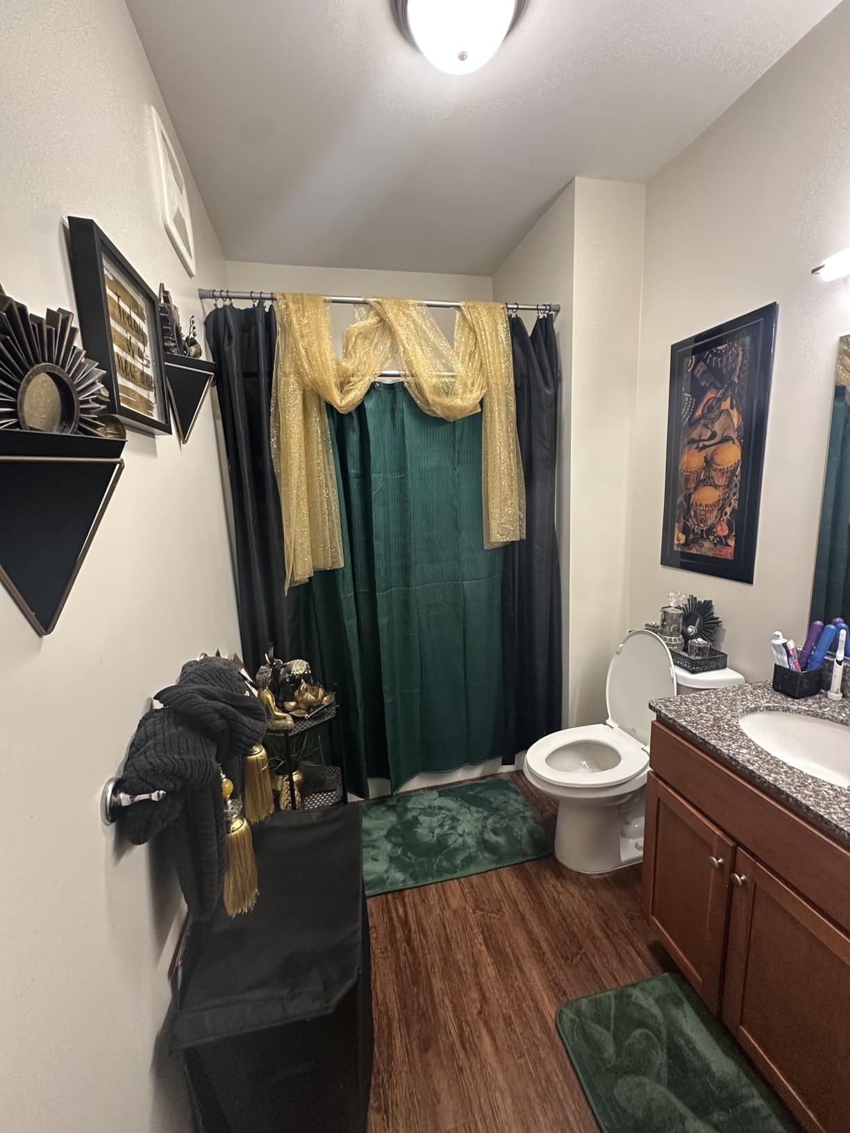 Clara Clark 3 Piece Bathroom Rugs Bath Mat Set, Velvet Memory Foam Bath Mats for Bathroom - Non-Slip, PVC Backing Bath Rugs, Washable - Dries Quickly, Green customer photo 2