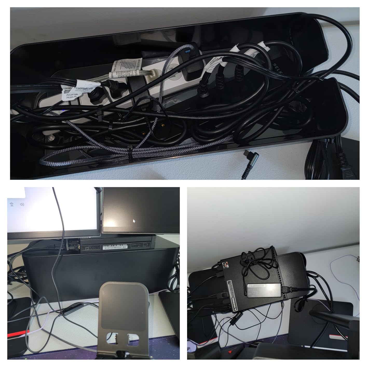 3 Pack Cable Organizer Box, Cable Management Box for Surge Protector customer photo 1