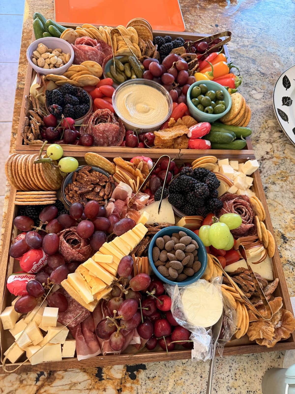Acacia Wood Serving Tray with Handles (17 Inches) – Decorative Serving Trays Platter for Breakfast in Bed, Lunch, Dinner, Appetizers, Patio, Ottoman, Coffee Table, BBQ, Party –Great for Lap &Couch customer photo 1