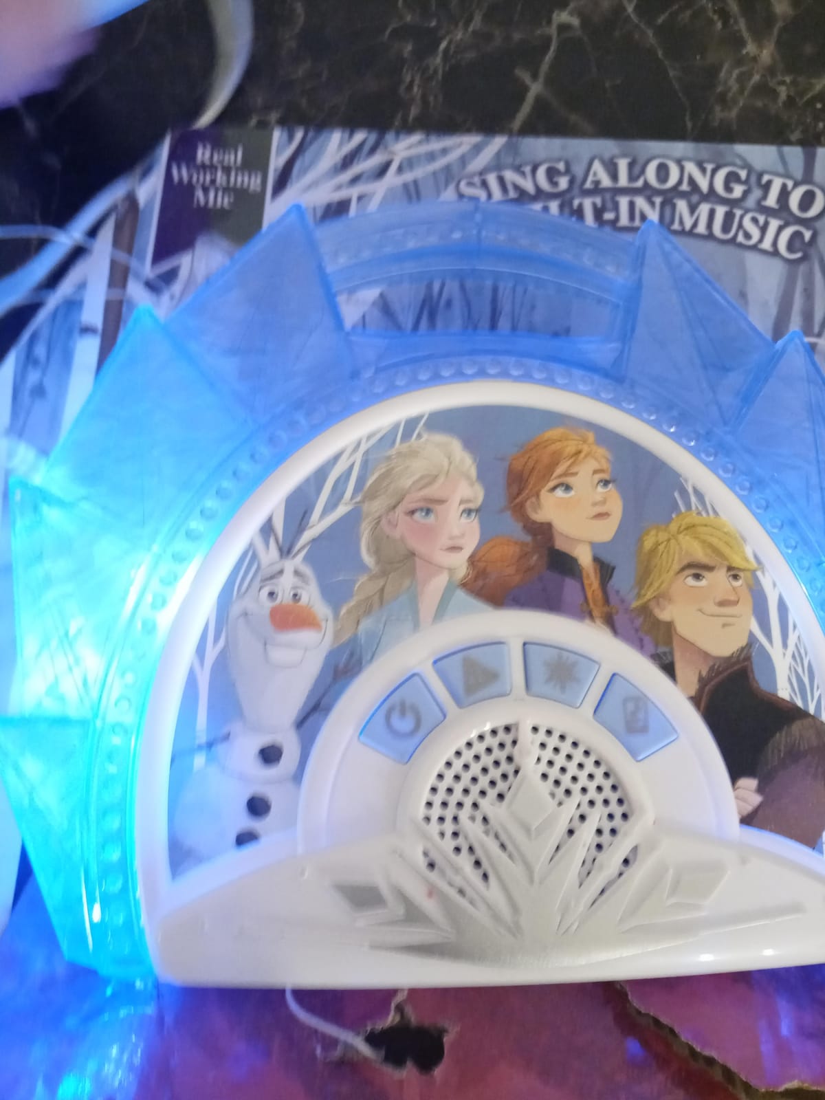 eKids Disney Frozen Karaoke Microphone with Bluetooth Speaker for Fans of Disney Toys, Kids Karaoke Machine with Built in Music customer photo 2